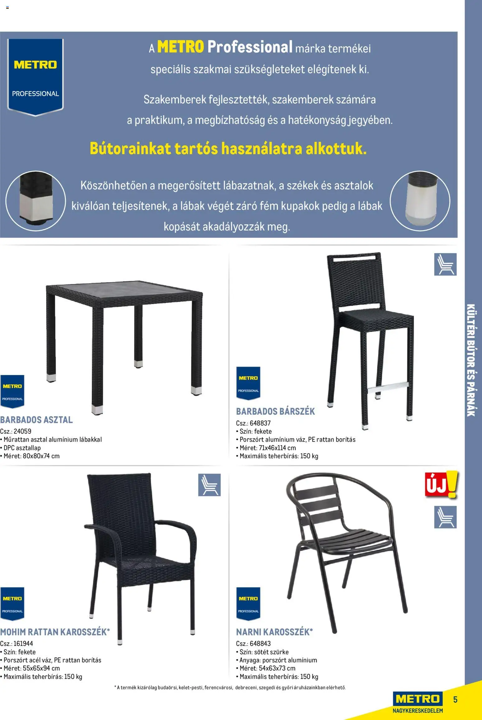 Metro akciós ujság - amely érvényes a következő dátumtól: 16.02.2026 | Oldal: 5 | Termékek: Bútor, Asztallap, Asztal, Barszek