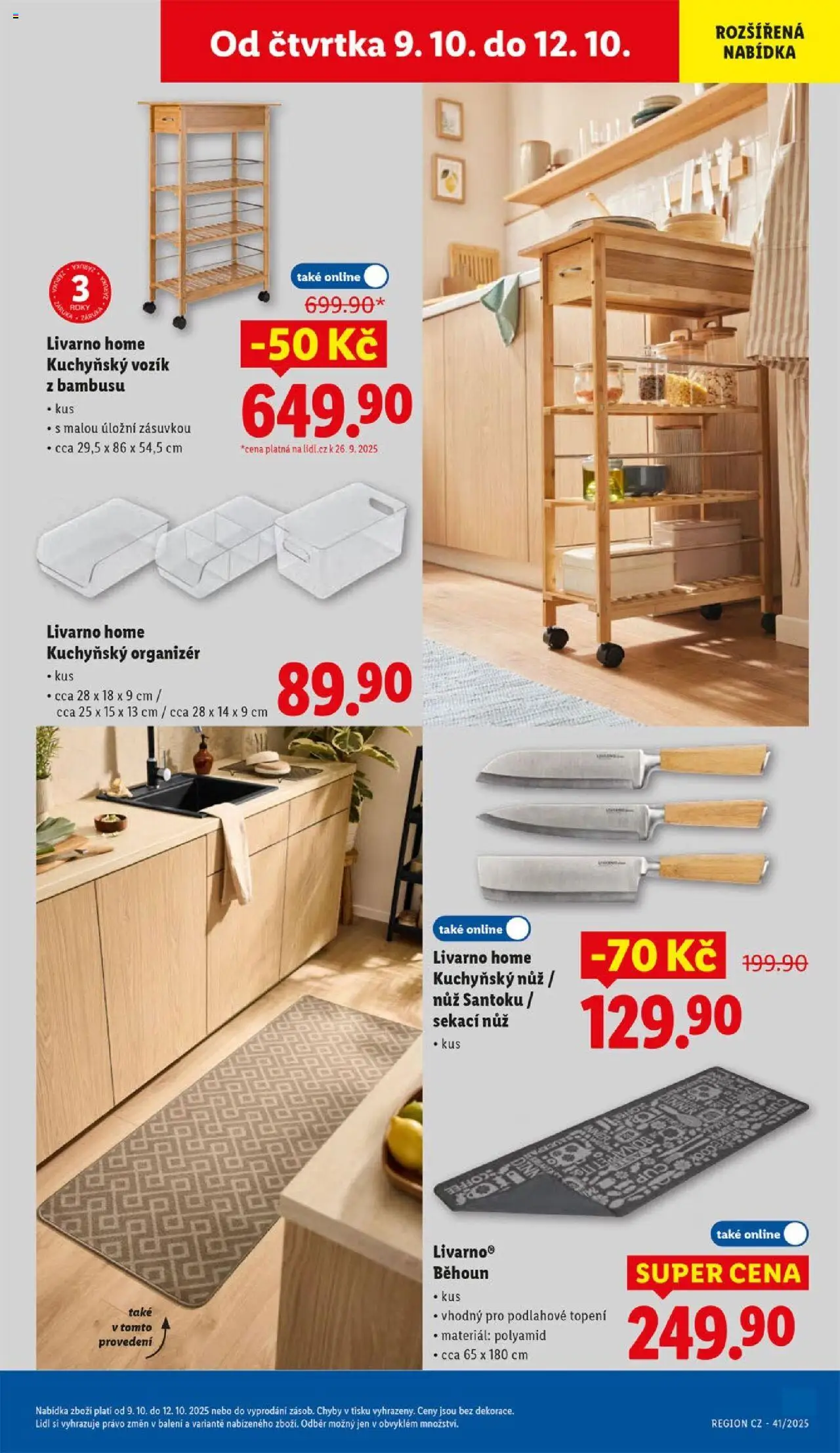Lidl leták od 09.10.2025 | Strana: 33 | Produkty: Organizér, Nůž, Běhoun