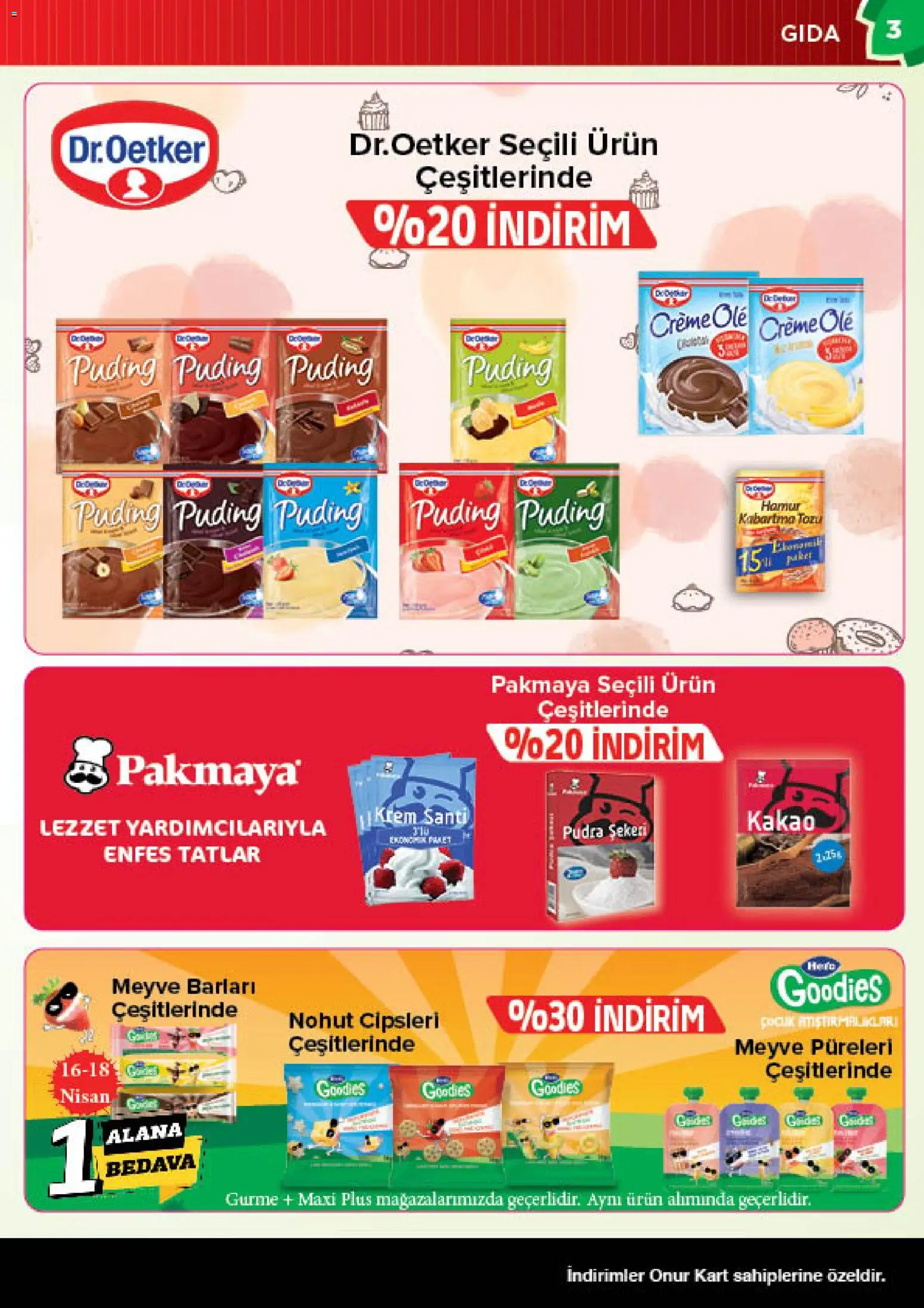 Onur Market Katalog - Bursa - 16.04.2026 tarihinden itibaren geçerlidir | Sayfa: 3 | Ürünler: Krem, Pudra, Meyve