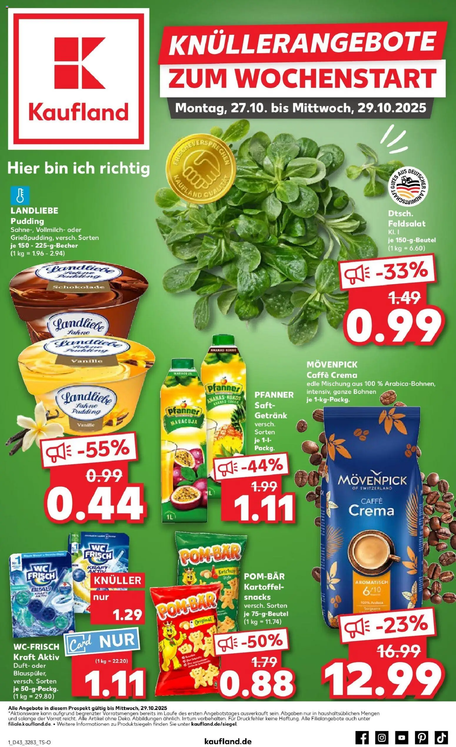 Kaufland prospekt Potsdam	 – gültig ab 27.10.2025 | Seite: 1 | Produkte: Duft, POM-BÄR, Saft, Ketchup
