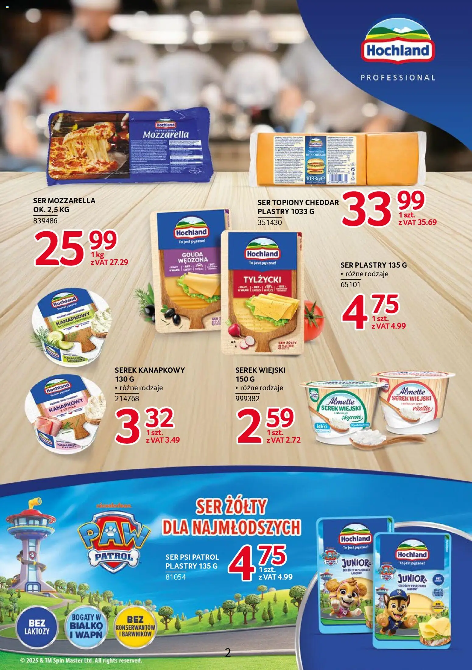 Selgros cash&carry Gazetka - Markowe produkty od 06.11.2025 | Strona: 2 | Produkty: Ser żółty, Ser topiony, Serek wiejski, Mozzarella