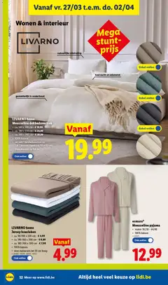 esmara® Mousseline pyjama, maten 36/38 - 44/46; 100% katoen - Voorbeeld van een folder van Lidl, geldig van 23.03.2026 | Pagina: 32 | Producten: Désodorisant, Pyjama