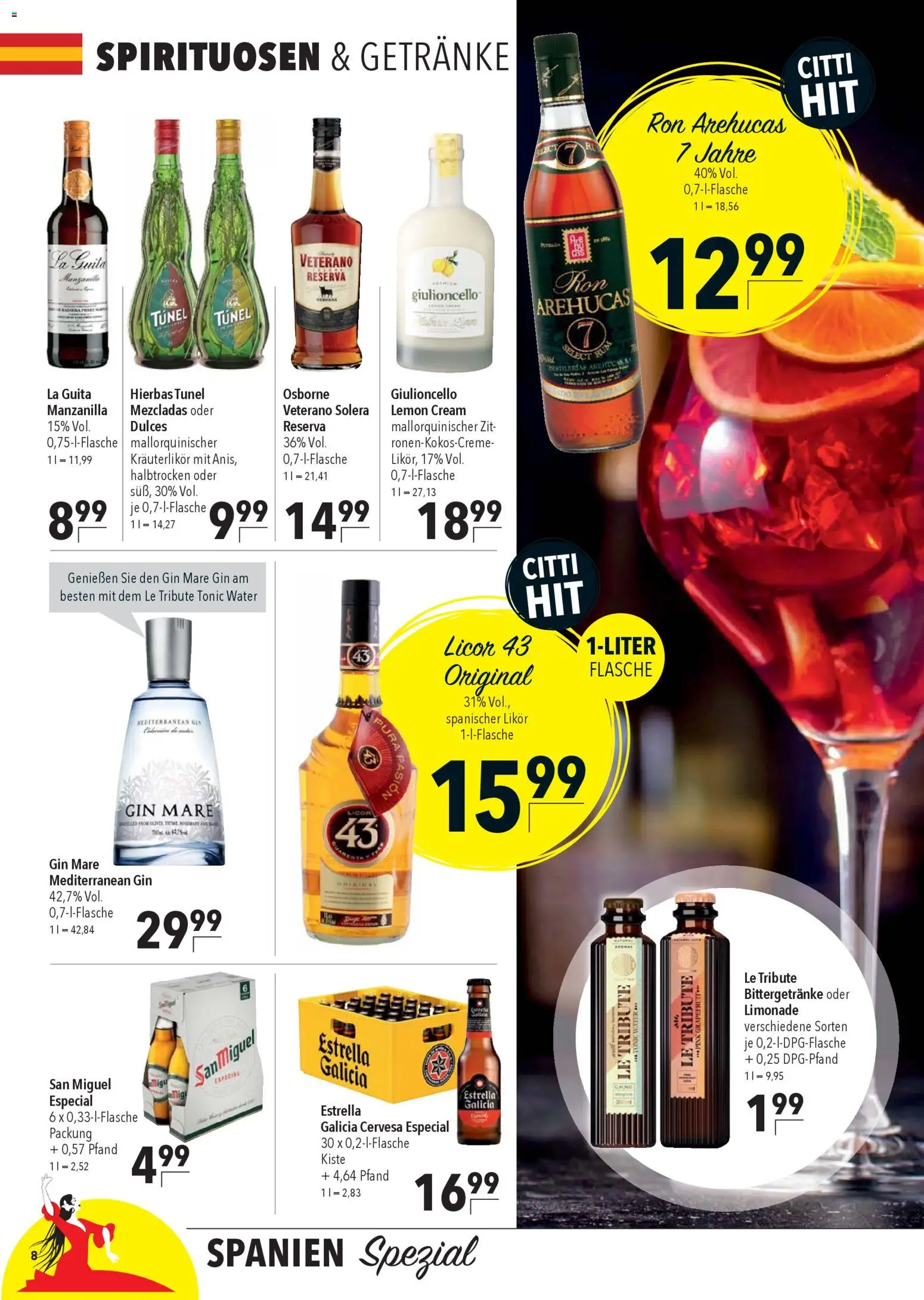 CITTI Markt Prospekt 	 – gültig ab 15.04.2026 | Seite: 8 | Produkte: Osborne, Likör, Limonade, Gin
