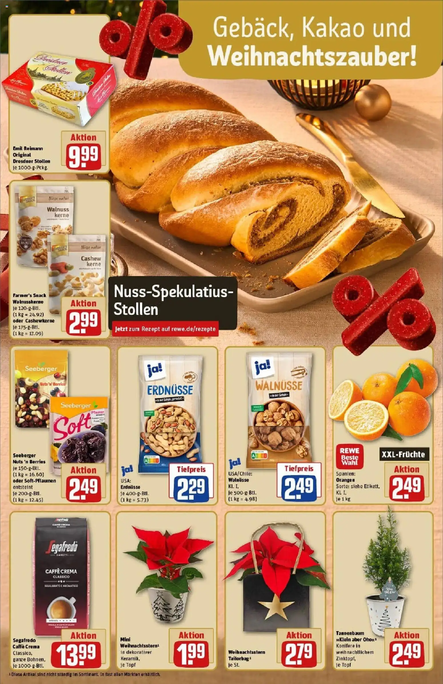 Rewe prospekt Lutherstadt Eisleben	 – gültig ab 01.12.2025 | Seite: 6 | Produkte: Erdnüsse, Walnüsse, Orangen, Segafredo