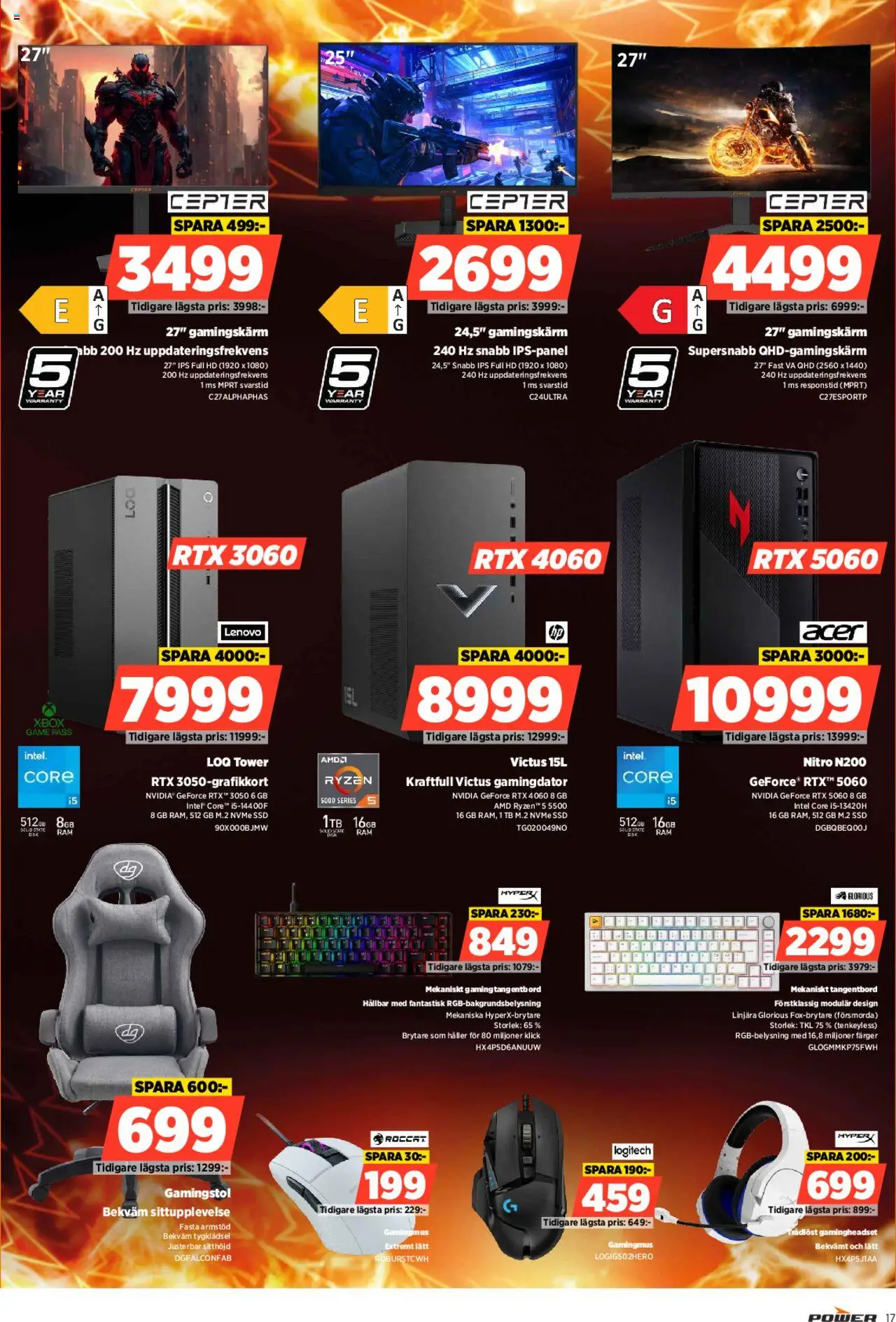 Power reklamblad aktuell från 08.09.2025 | Sida: 17 | Produkter: Gamingstol, Tangentbord, Xbox