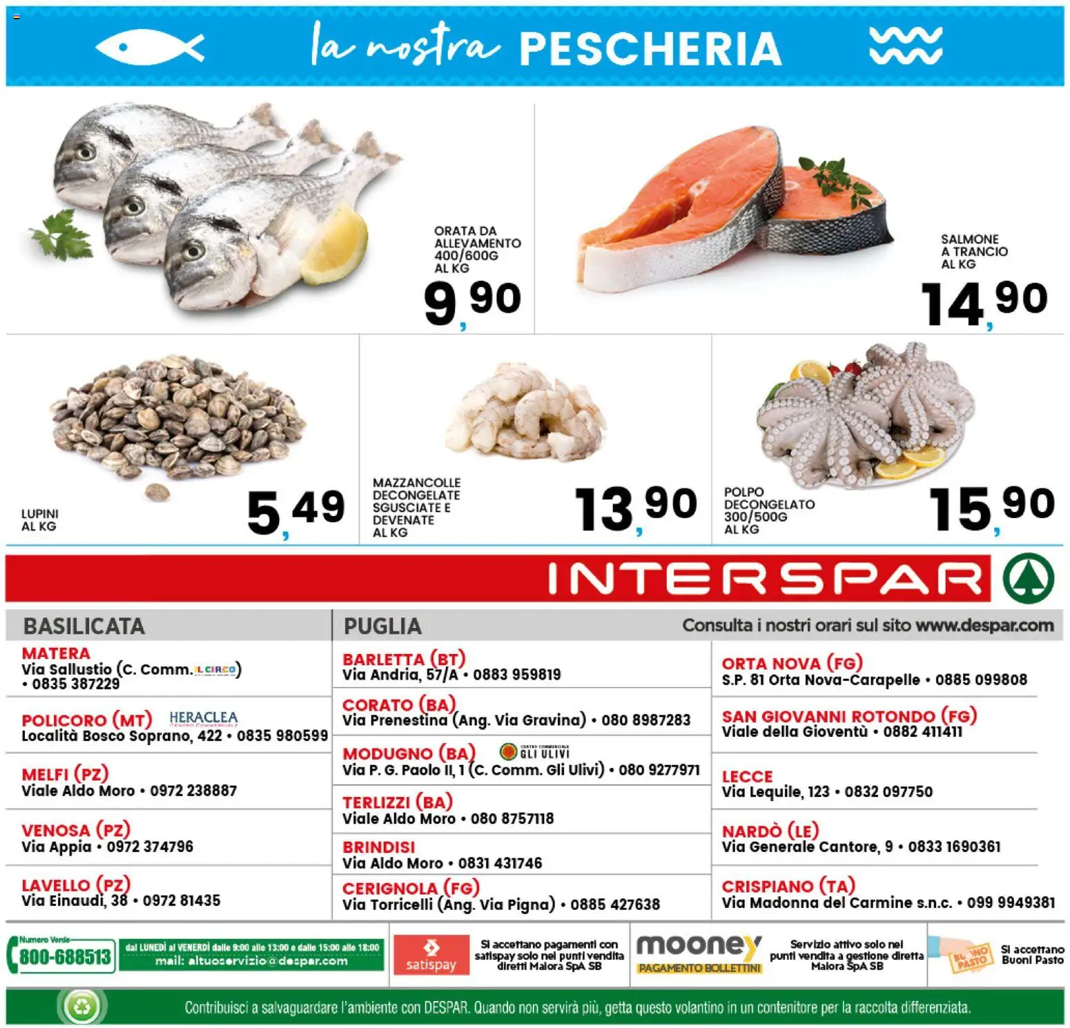 Volantino Interspar del 28.04.2026 | Pagina: 20 | Prodotti: Lupini, Salmone, Polpo, Lavello