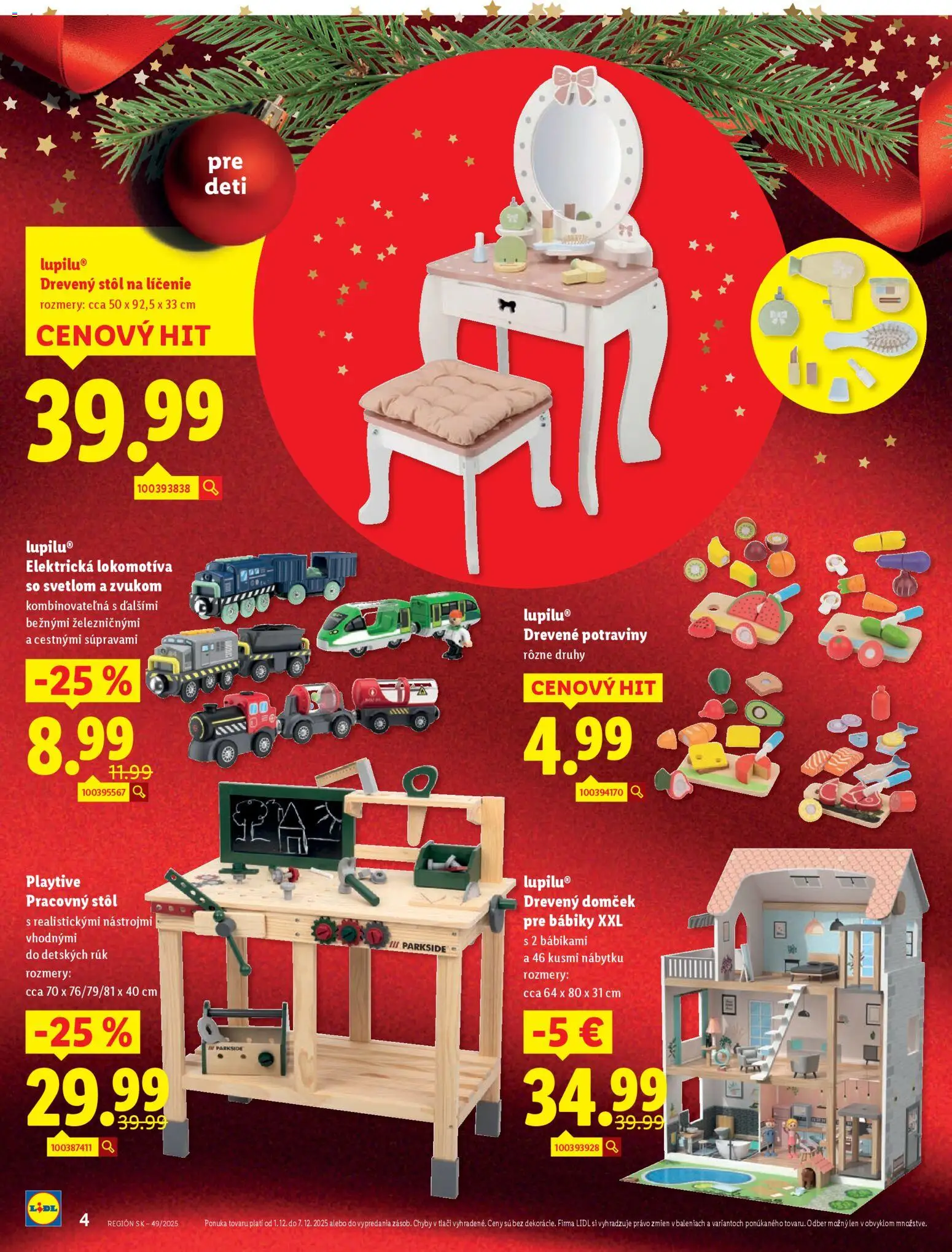 Nové Lidl akcie – leták je platný od 01.12.2025 | Strana: 4 | Produkty: Pracovný stôl, Stôl, Parkside