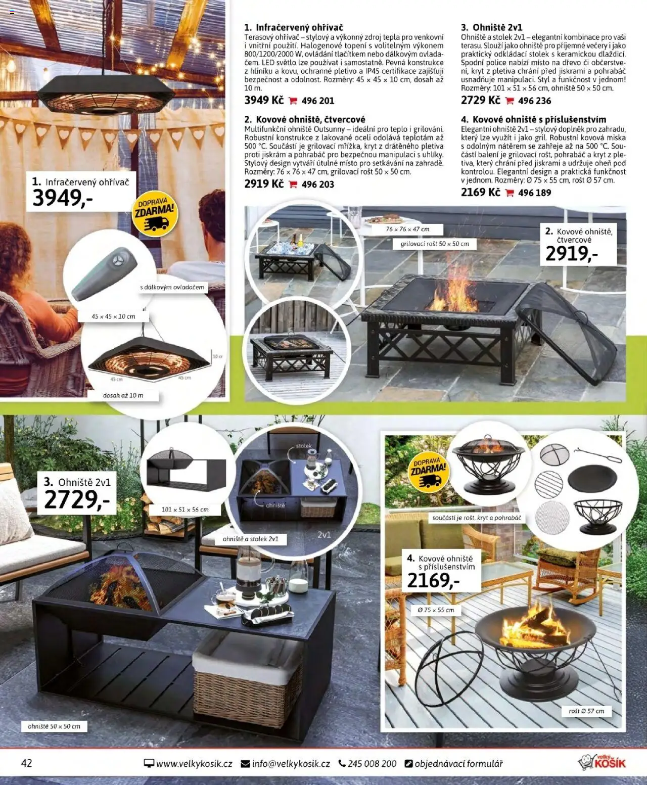 Velký Košík katalog září od 01.09.2025 | Strana: 42 | Produkty: Odkládací stolek, Miska, Police, LED světlo