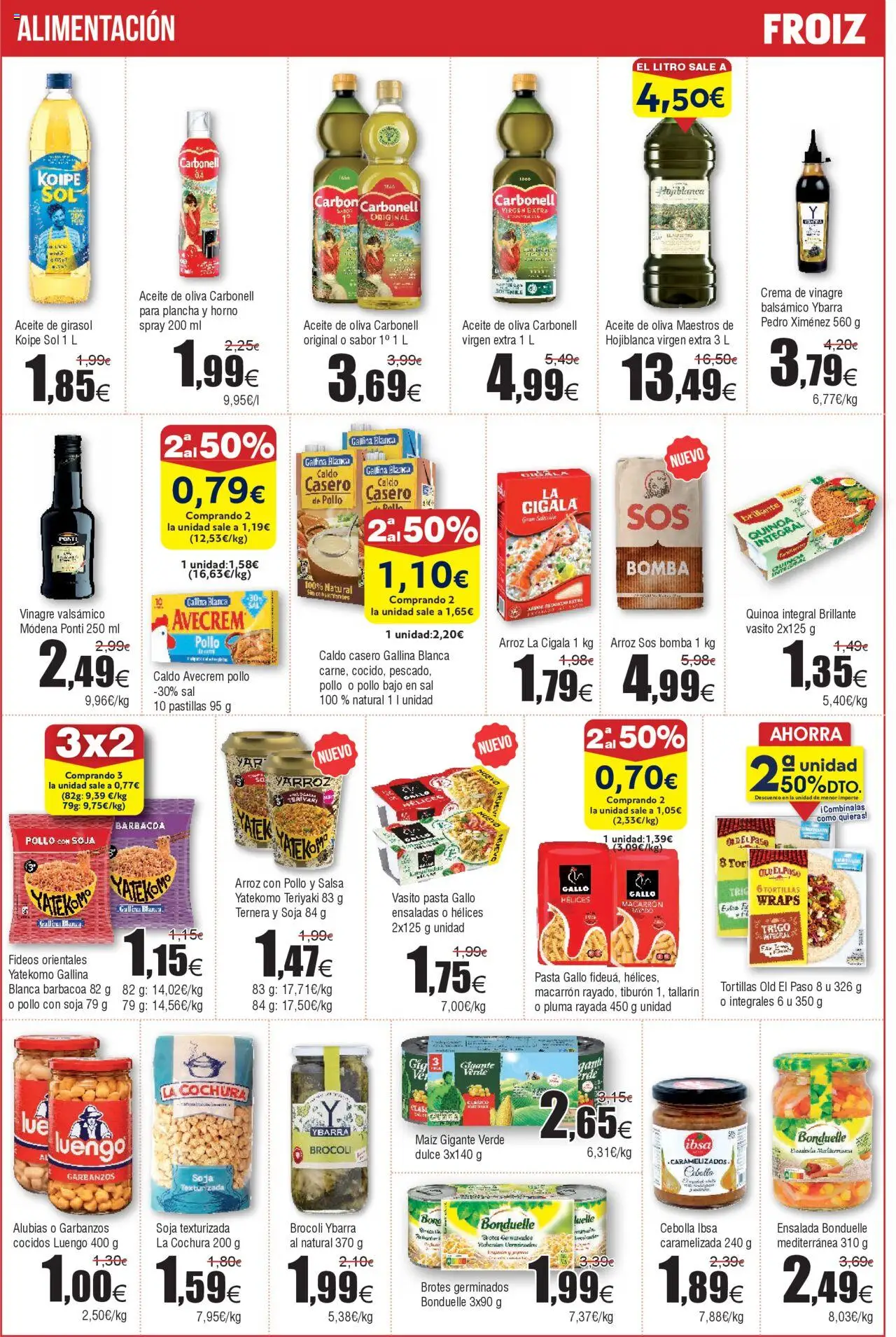 Froiz folleto │ válido desde el 12.08.2025 | Página: 8 | Productos: Arroz, Ensalada, Aceite de girasol, Δεξαμενή