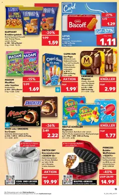 Kaufland prospekt Bottrop	 - gültig ab dem 23.07.2025 | Seite: 15 | Produkte: Langnese, Snickers, Waffeln, Eis