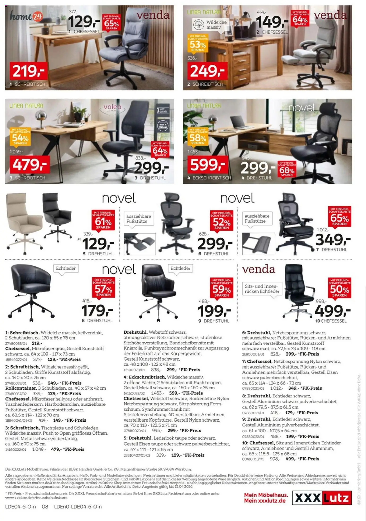 XXXLutz Büro Spezial – gültig ab 29.03.2026 | Seite: 8 | Produkte: Chefsessel