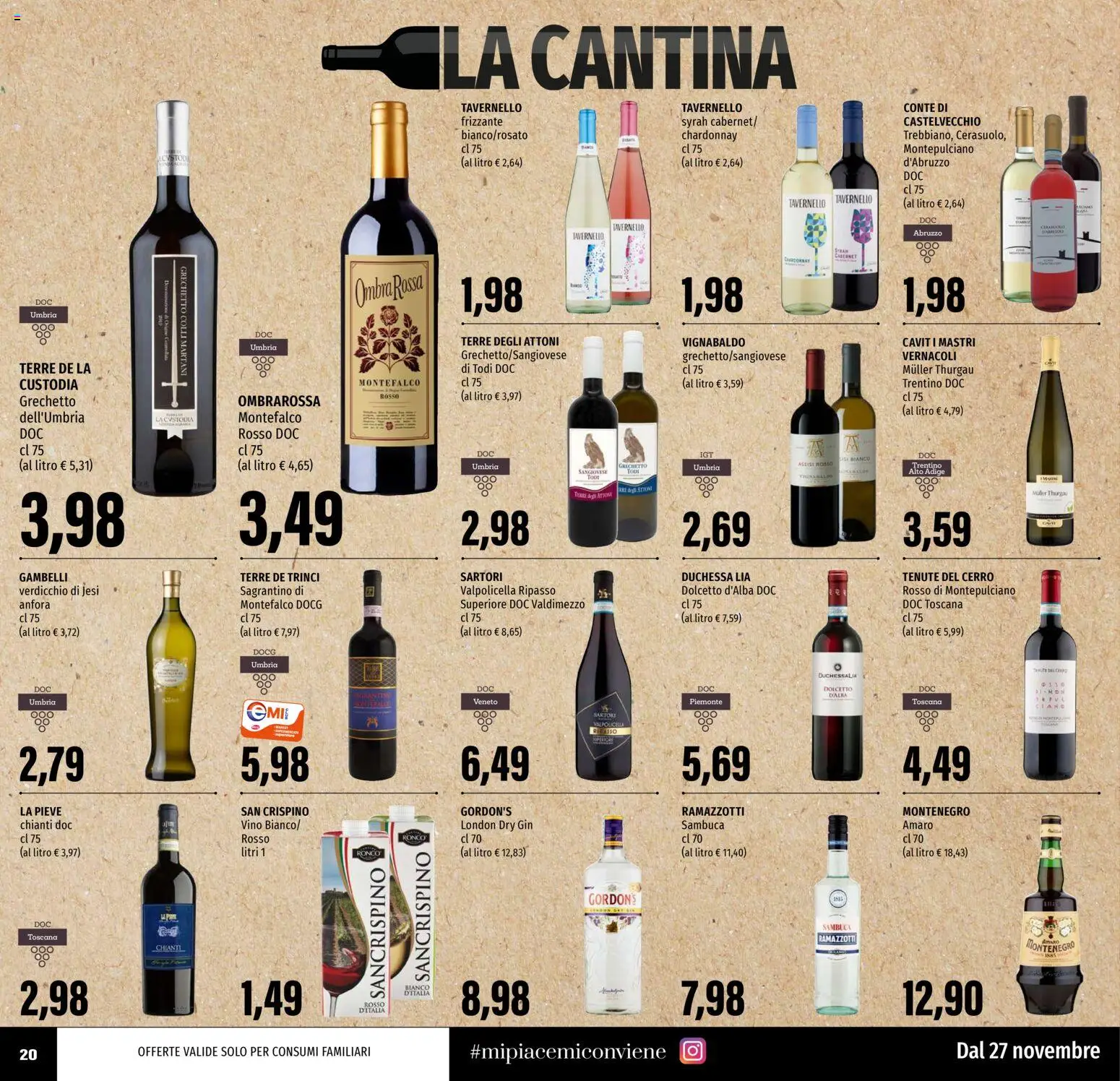 Volantino EMI del 27.11.2025 | Pagina: 20 | Prodotti: Gin, Vino, Amaro