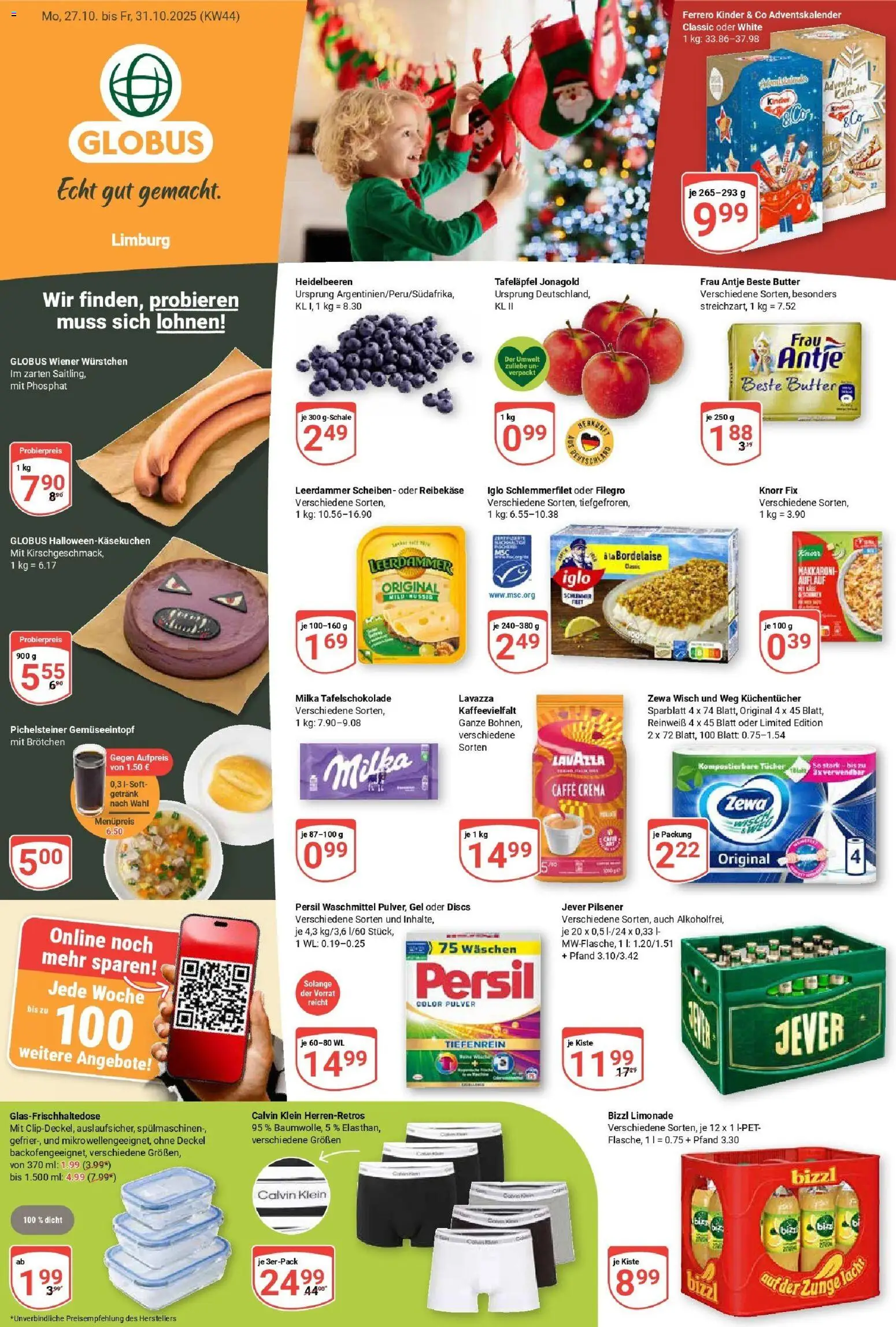 Globus prospekt Limburg	 – gültig ab 26.10.2025 | Seite: 1 | Produkte: Zewa, Limonade, Leerdammer, Waschmittel