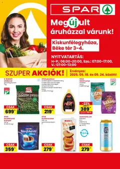 Spar Kiskunfélegyháza szórólap - amely érvényes a következő dátumtól: 18.09.2025
