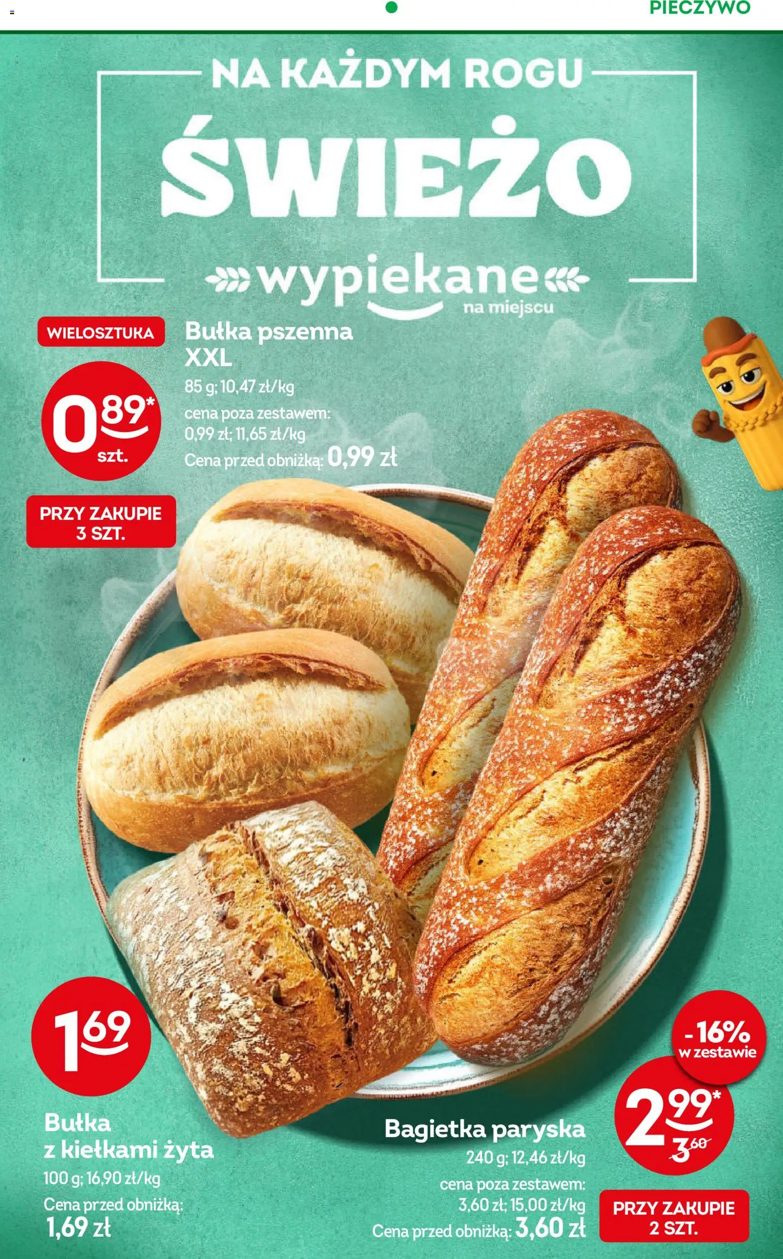 Żabka Gazetka - Codzienne produkty od 19.11.2025 | Strona: 5 | Produkty: Pieczywo, Bułka, Bagietka, Bułka pszenna