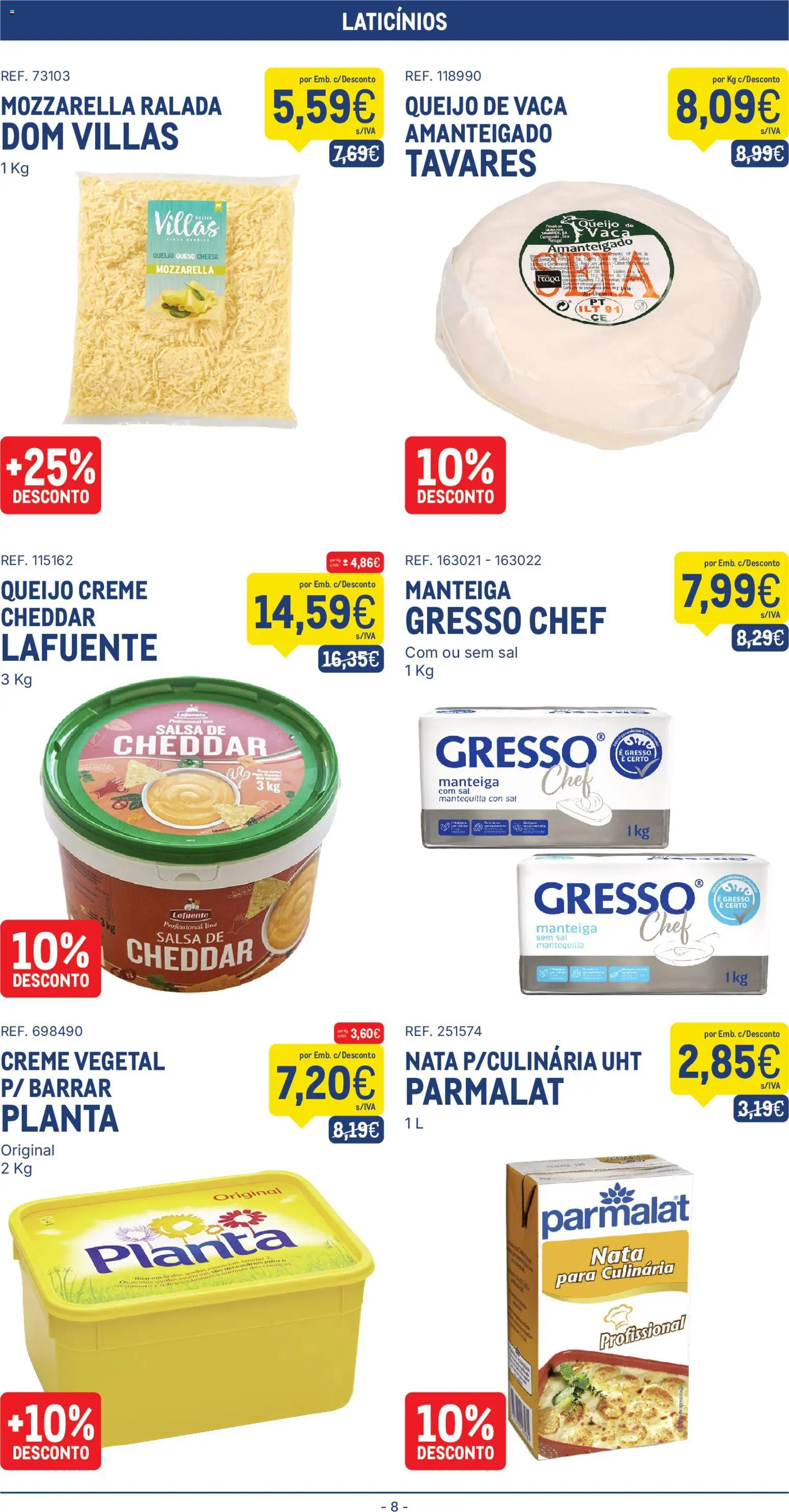 Makro folheto │ válido de 11.11.2025 | Página: 8 | Produtos: Sal, Cheddar, Nata, Creme