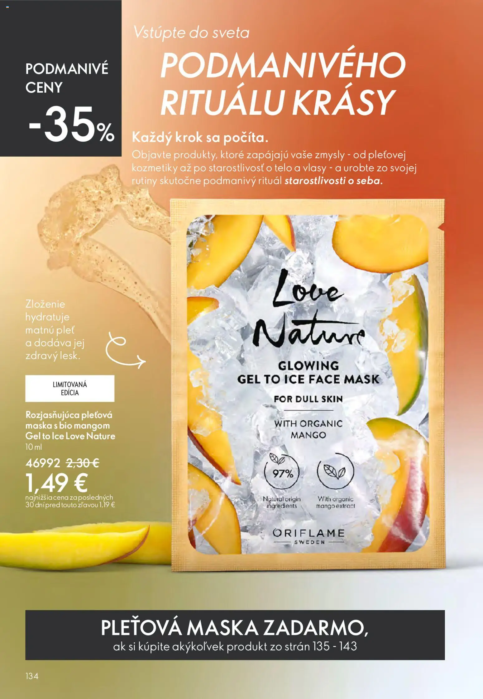 Nové Oriflame akcie – leták je platný od 15.04.2026 | Strana: 134 | Produkty: Maska, Mango