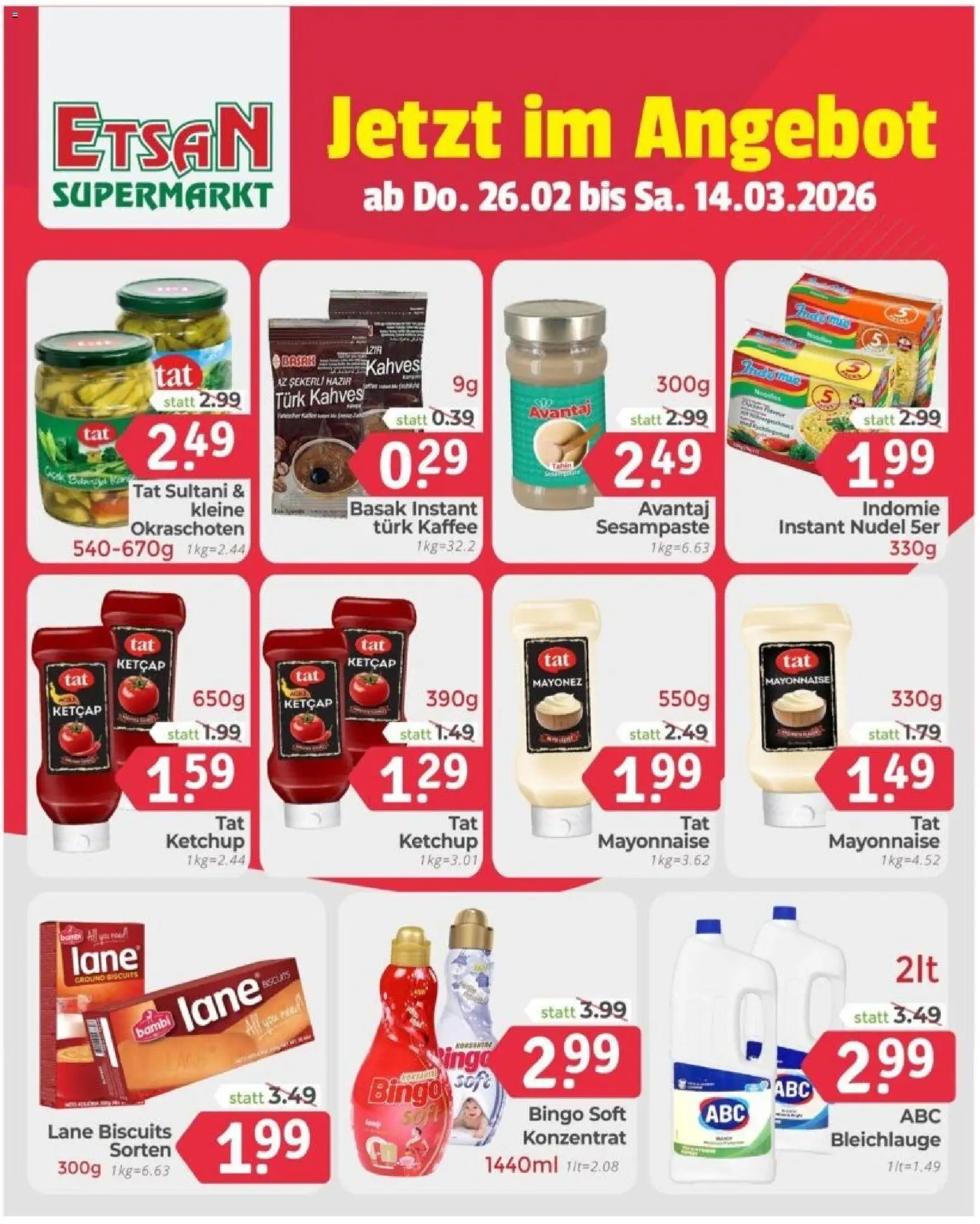 ETSAN Sucuk in Aktion gültig ab 12.03.2026 | Seite: 6 | Produkte: Ketchup, Mayonnaise, Kaffee