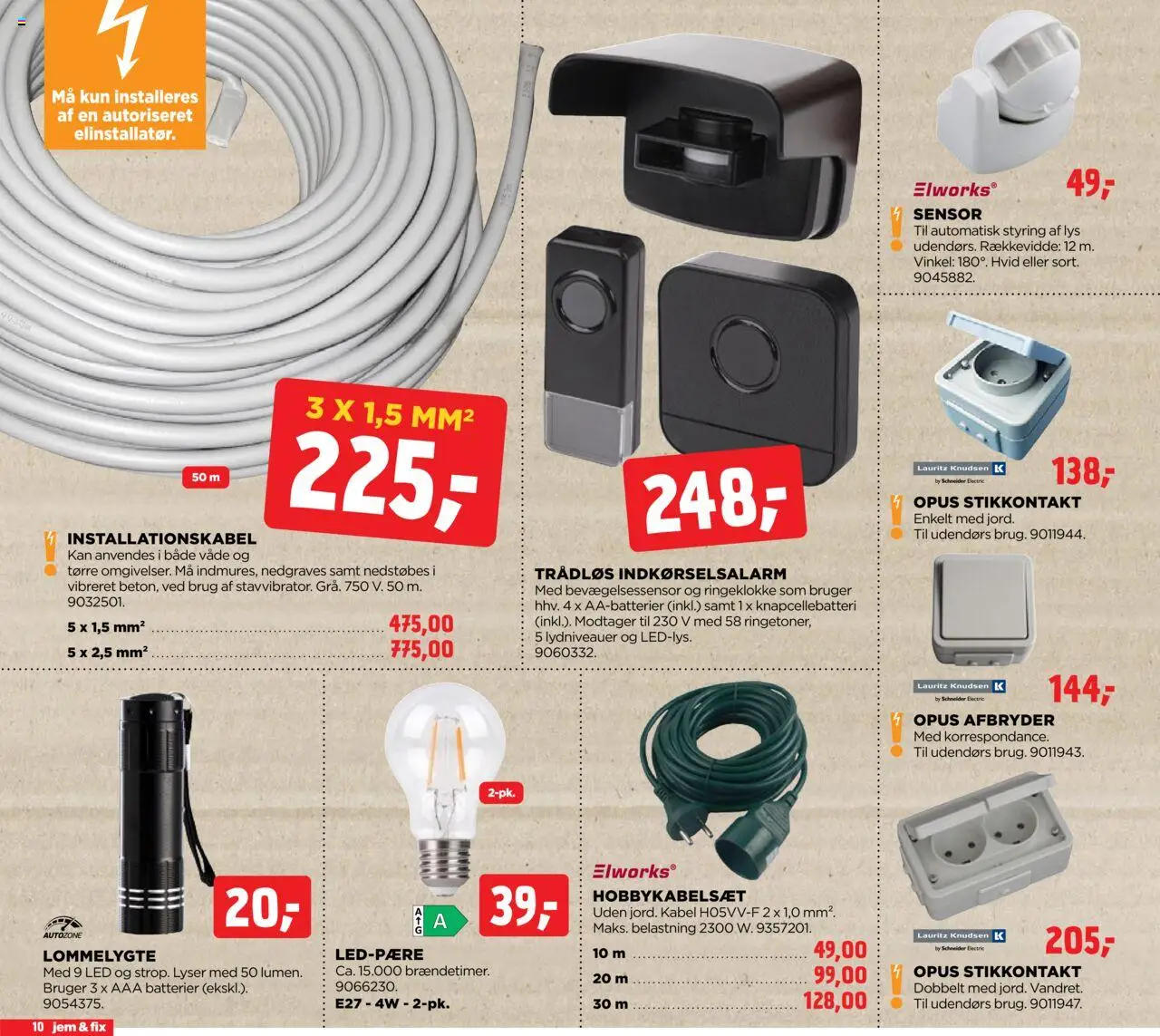 Jem & fix Tilbudsavis gyldig fra 24.08.2025 | Side: 10 | Produkter: Stikkontakt, Batterier, Søm, Kabel