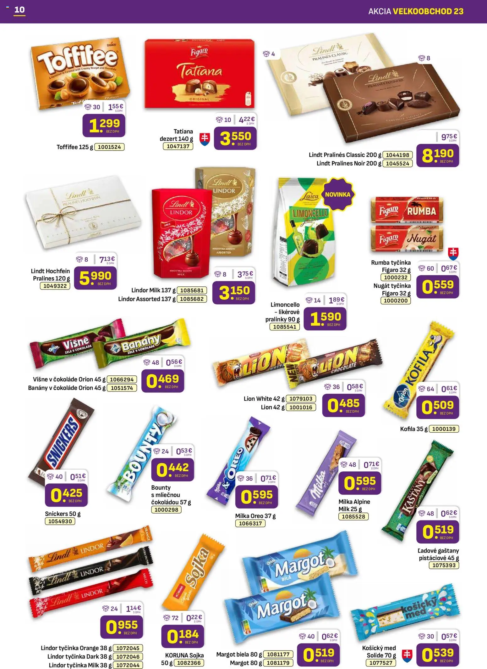 Nové Libex akcie – leták je platný od 17.11.2025 | Strana: 10 | Produkty: Gaštany, Banány, Lindor, Med