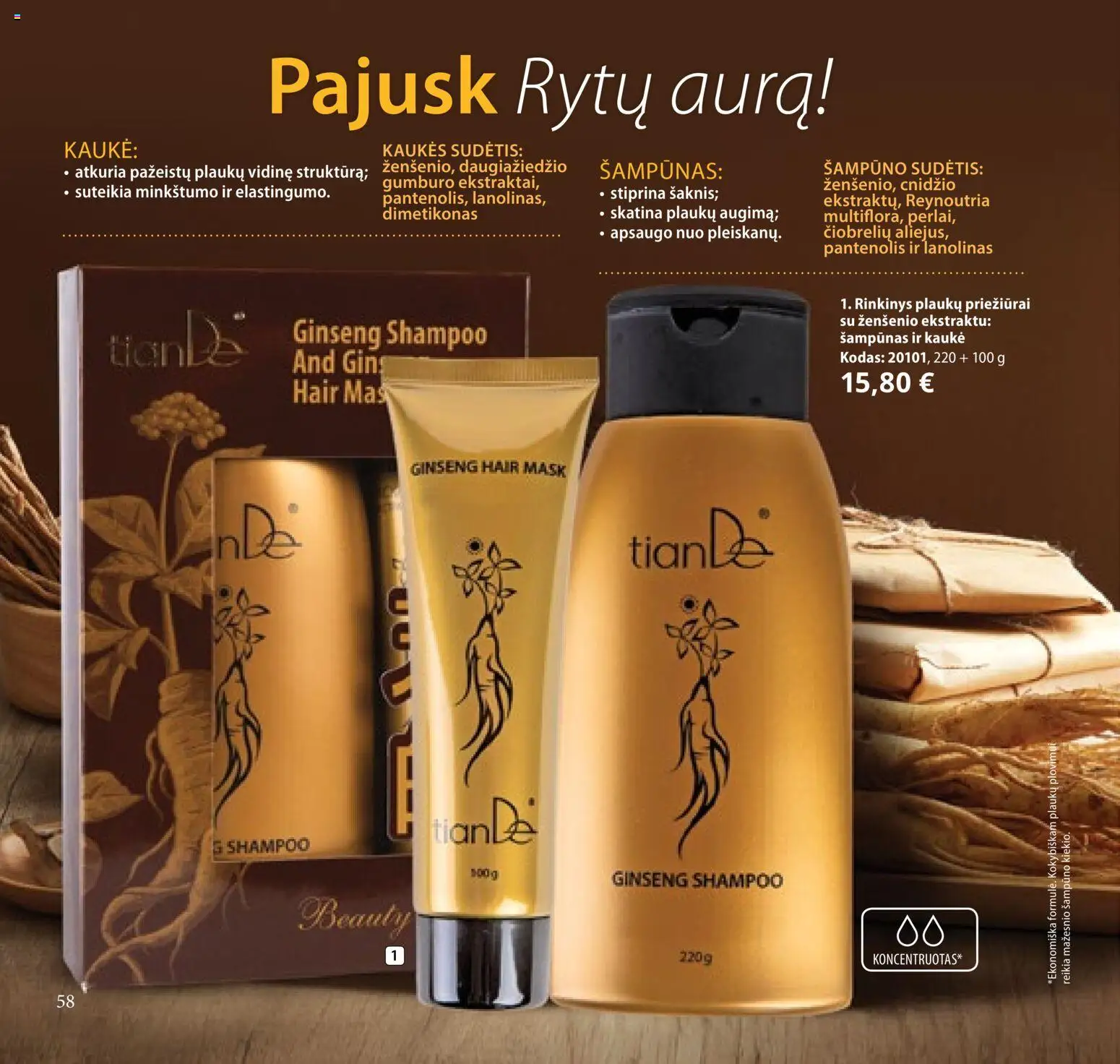 TianDe akcijos nuo 10.02.2026 | Puslapis: 58 | Prekių: Šampūnas, Kaukė