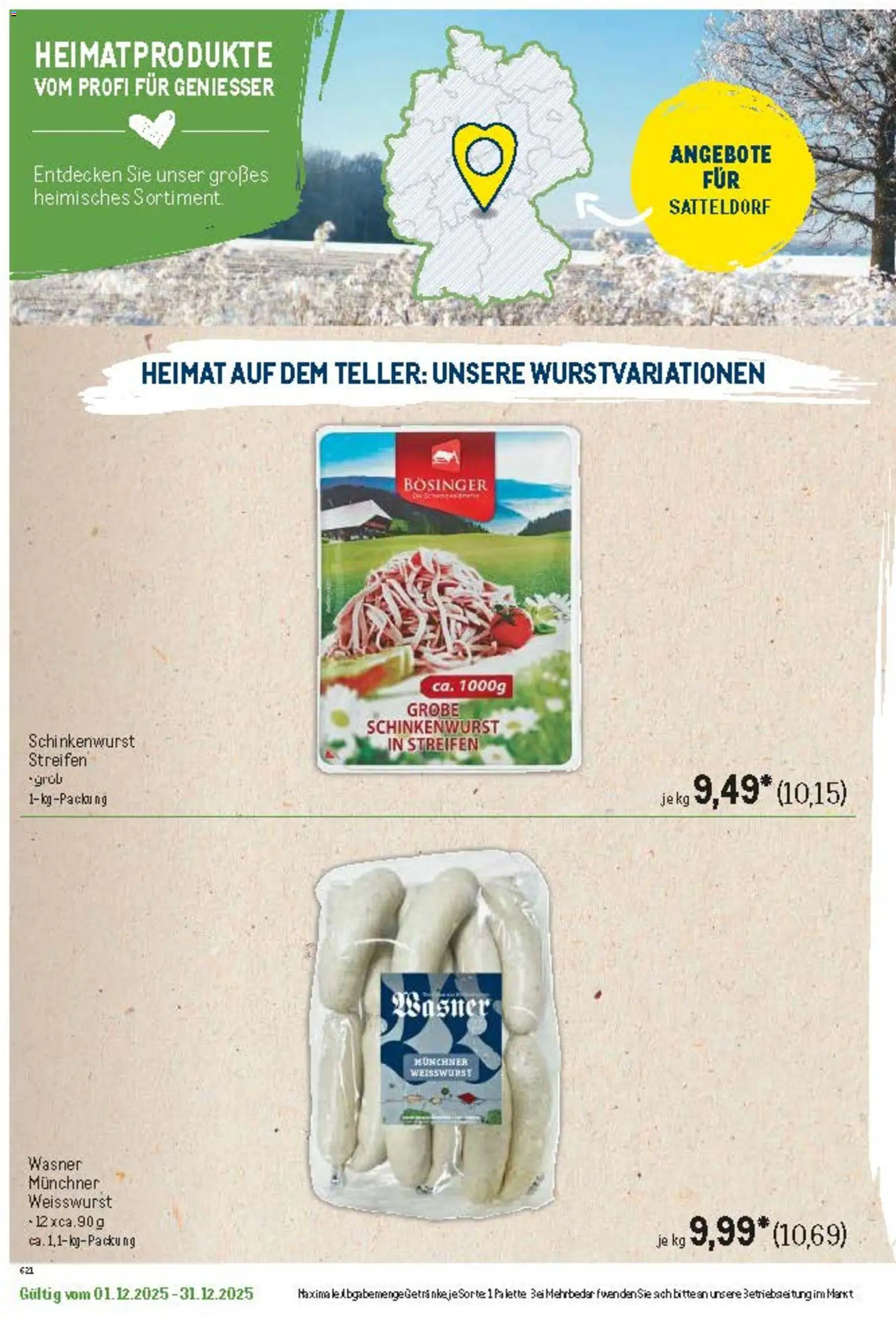 Metro Regionaler Flyer – gültig ab 01.12.2025 | Seite: 14 | Produkte: Weißwurst
