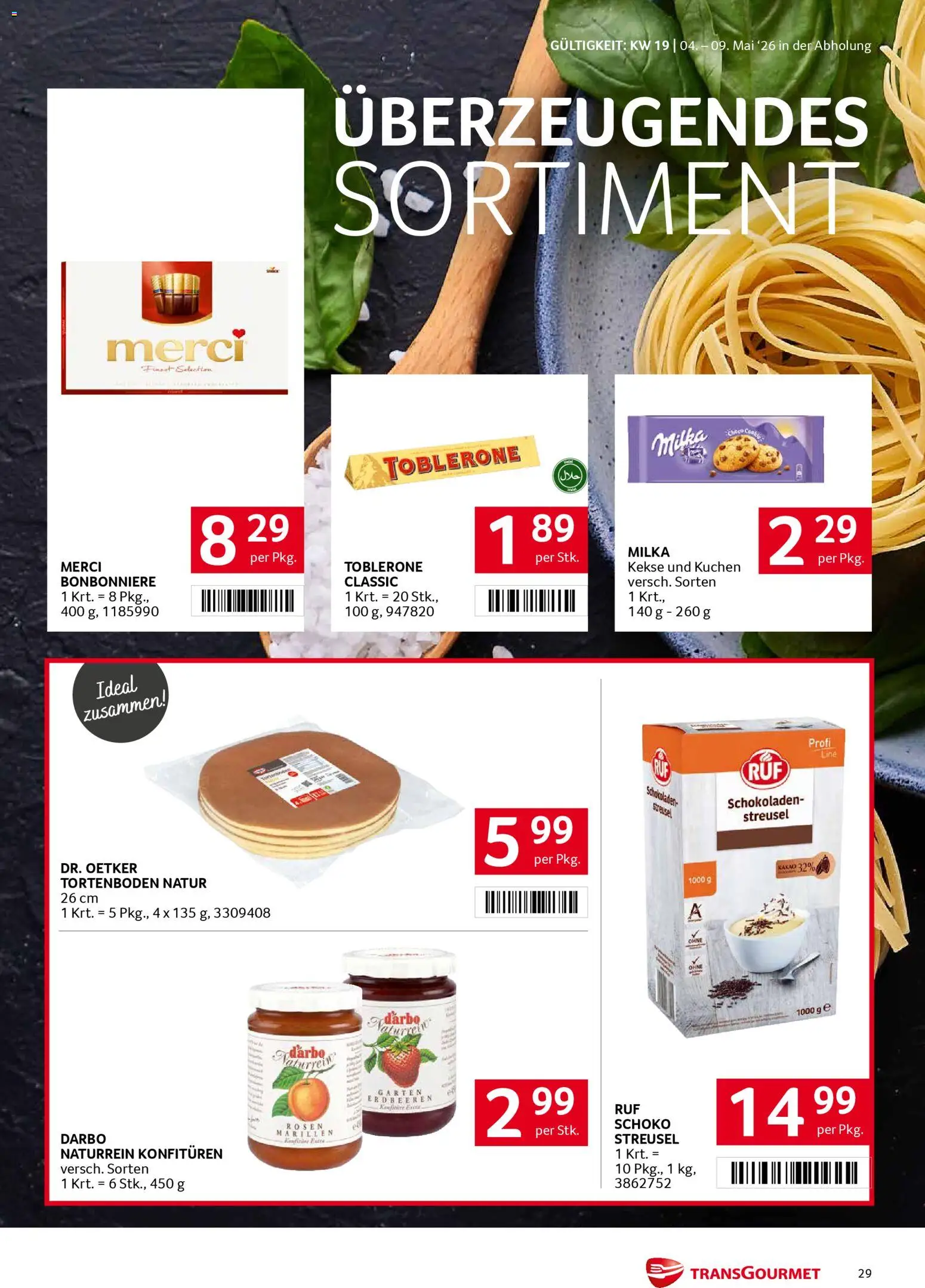 Transgourmet Flugblatt gültig ab 04.05.2026 | Seite: 29 | Produkte: Erdbeeren, Kekse