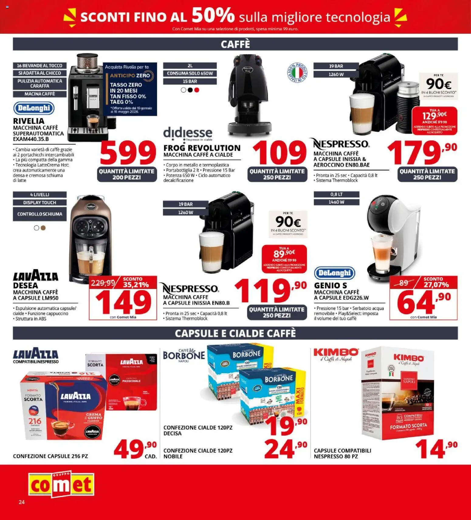 Volantino Comet del 22.01.2026 | Pagina: 24 | Prodotti: Caraffa, Acqua, Latte, Macina