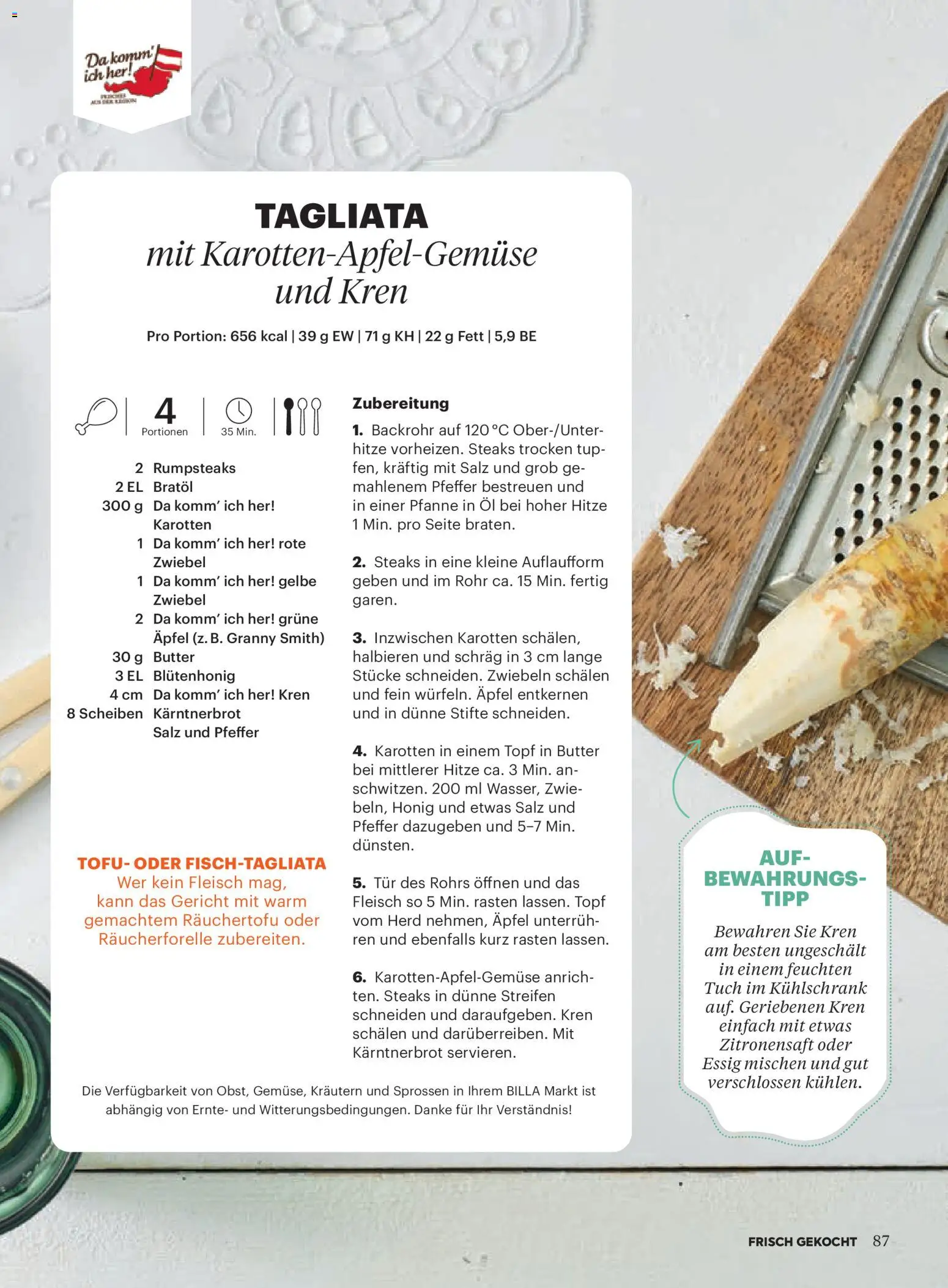 Billa AT akciós ujság - amely érvényes a következő dátumtól: 01.05.2026 | Oldal: 87 | Termékek: Tofu, Só