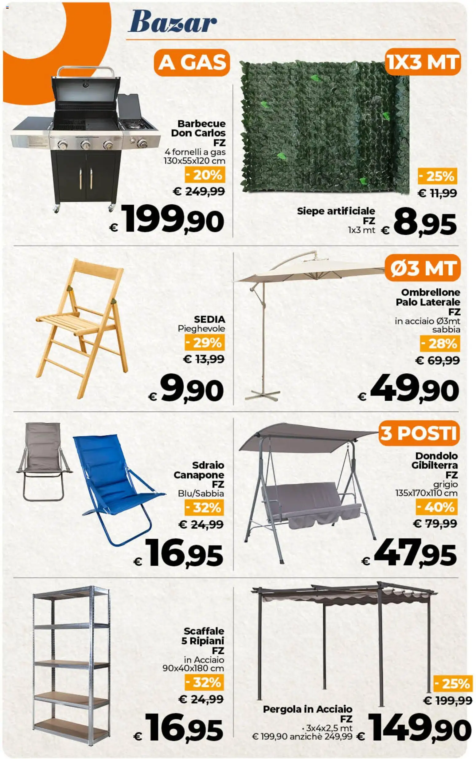 Volantino Ipercoop del 28.04.2026 | Pagina: 57 | Prodotti: Sdraio, Ombrellone, Fornelli, Sedia