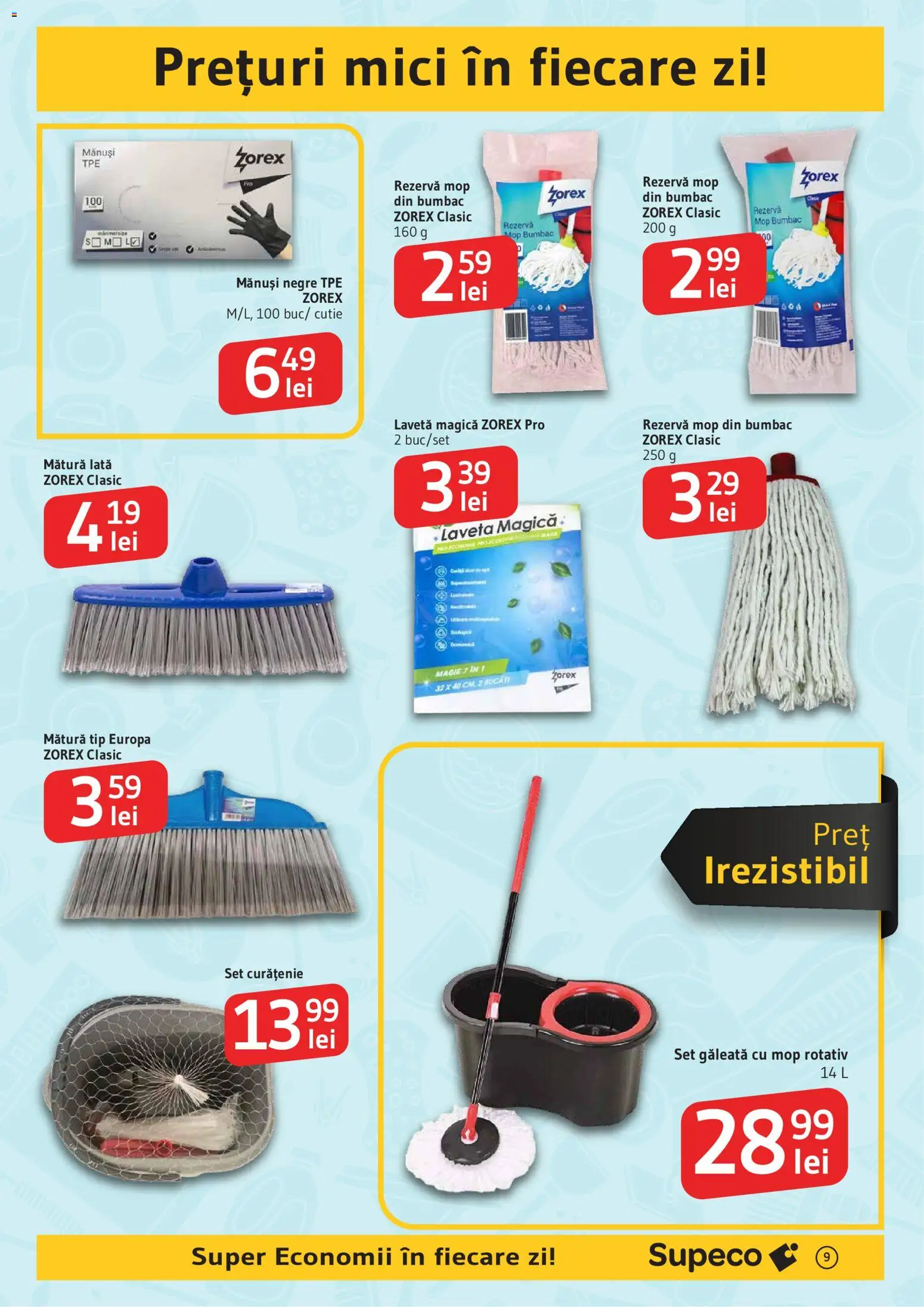 Noul catalog Supeco – valabil de la 30.10.2025 | Pagină: 9 | Produse: Mănuși, Mop, Cutie, Mici
