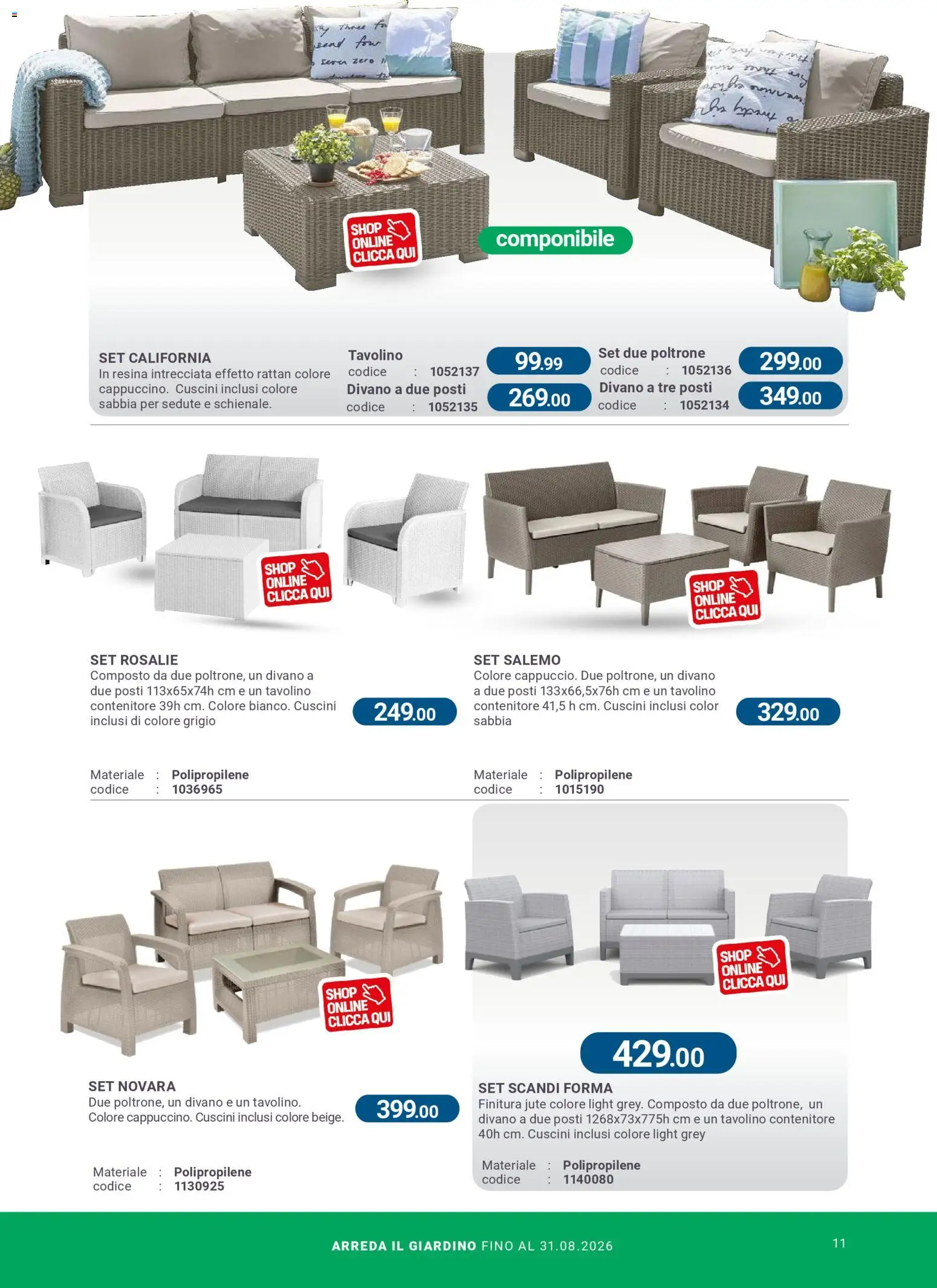 Volantino CFadda del 08.04.2026 | Pagina: 11 | Prodotti: Tavolino, Contenitore, Divano