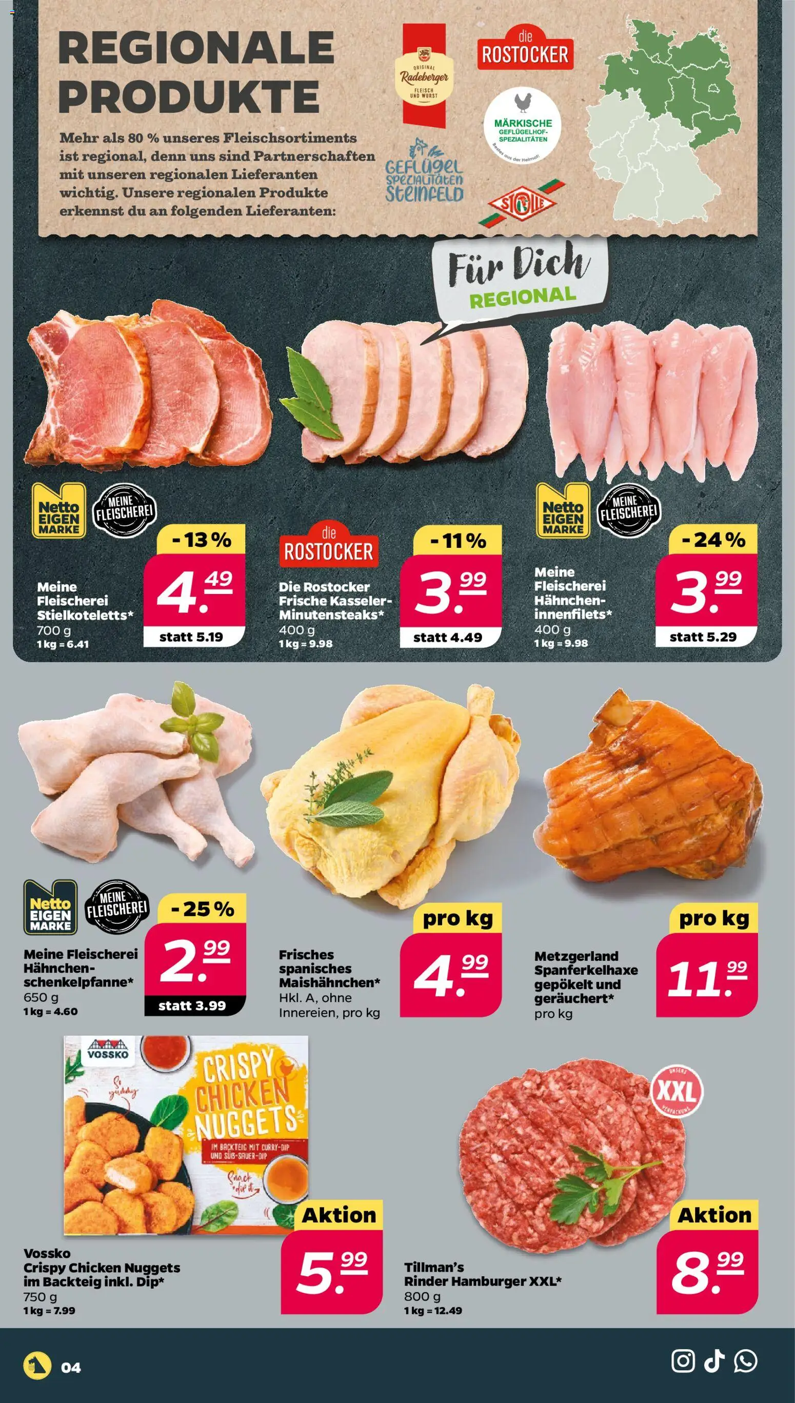 Netto Prospekt 	 – gültig ab 02.03.2026 | Seite: 4 | Produkte: Hahnchen, Wurst, Fleisch