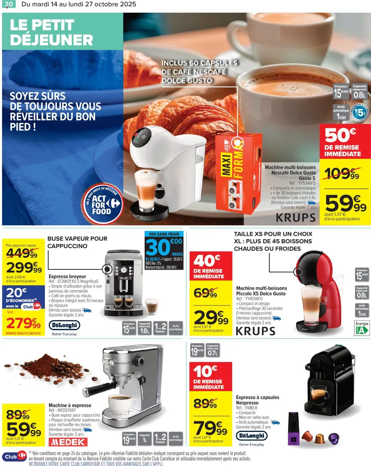 {H1} | Page: 20 | Produits: Broyeur, Delonghi, Café, Tasses