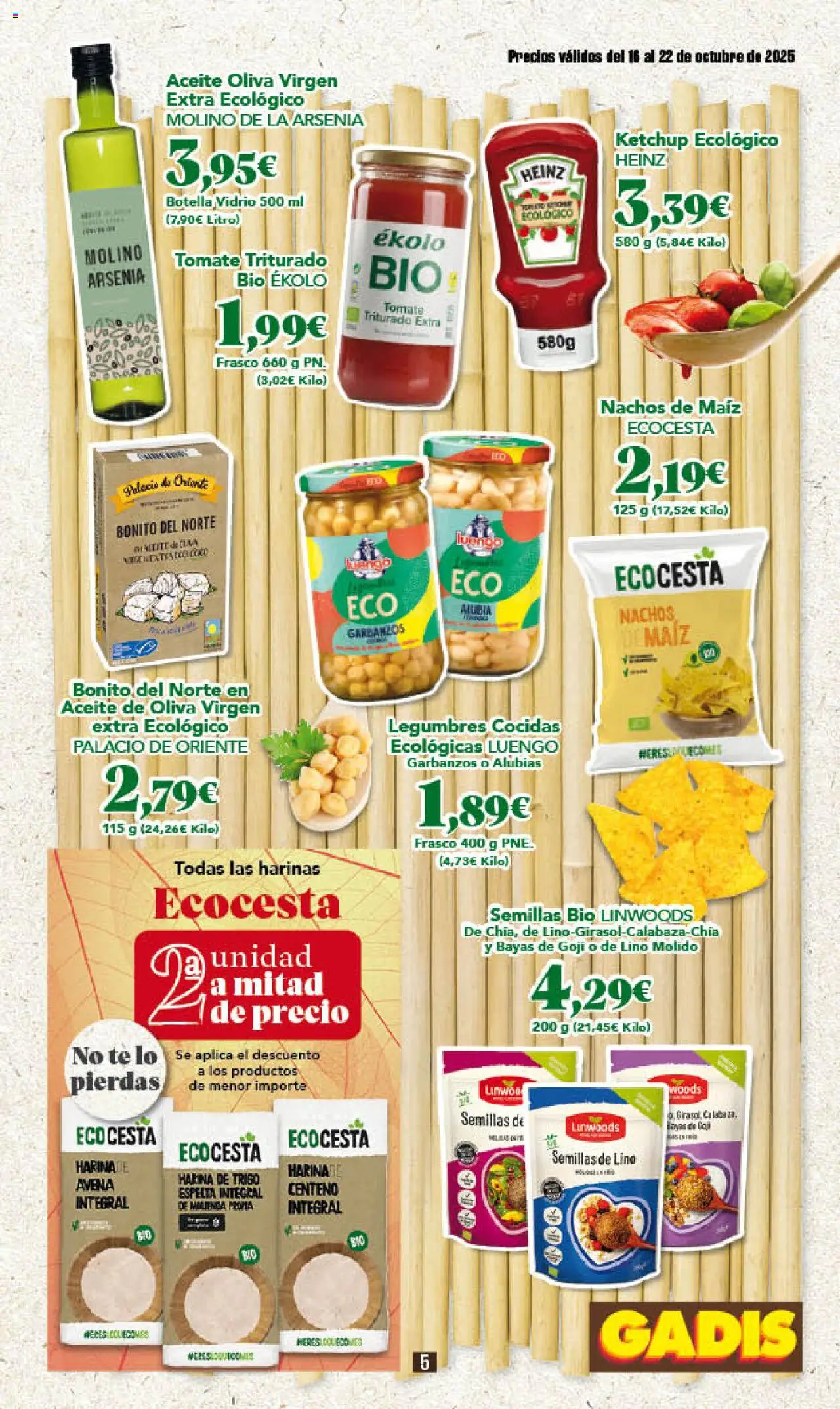 Gadis folleto │ válido desde el 16.10.2025 | Página: 5 | Productos: Καλτσάκια μισά, Aceite, Aceite de oliva, Tomate triturado