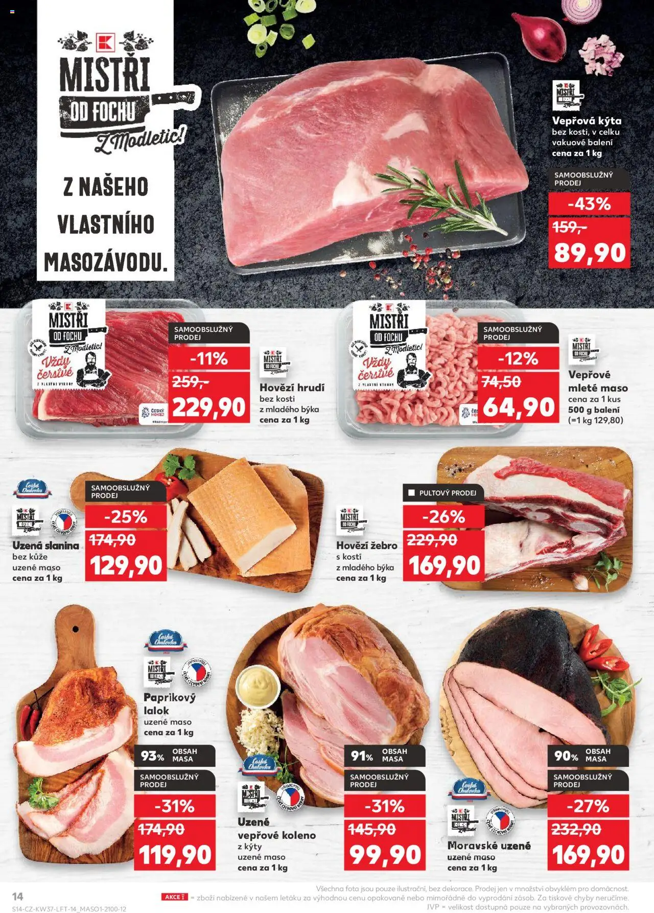Kaufland leták - Liberec od 10.09.2025 | Strana: 14 | Produkty: Vepřové koleno, Uzené maso, Mleté maso, Uzené vepřové koleno