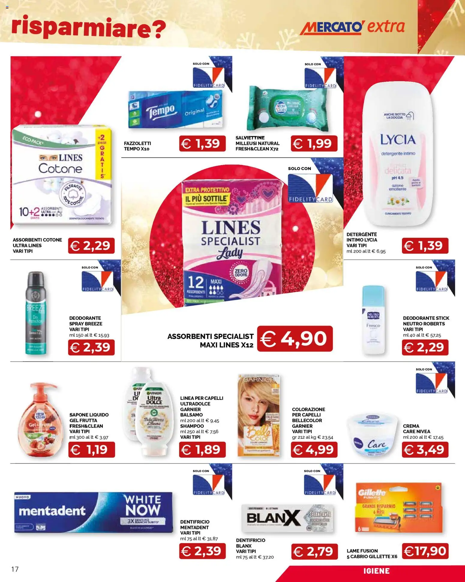Volantino Mercatò del 04.12.2025 | Pagina: 17 | Prodotti: Balsamo per capelli, Deodorante, Dentifricio, Detergente