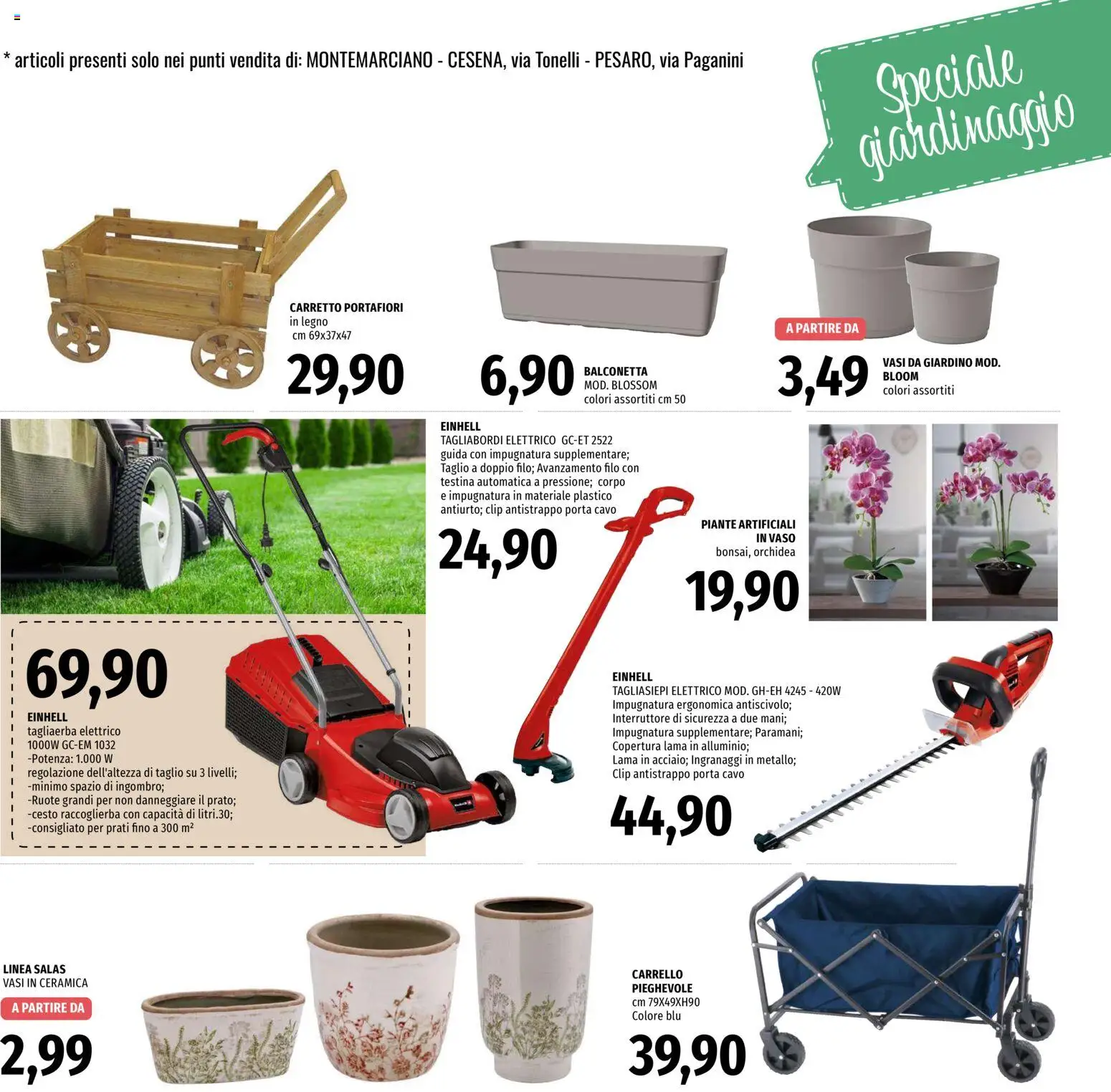 Volantino Famila del 05.03.2026 | Pagina: 25 | Prodotti: Carrello, Tagliasiepi, Cavo, Orchidea