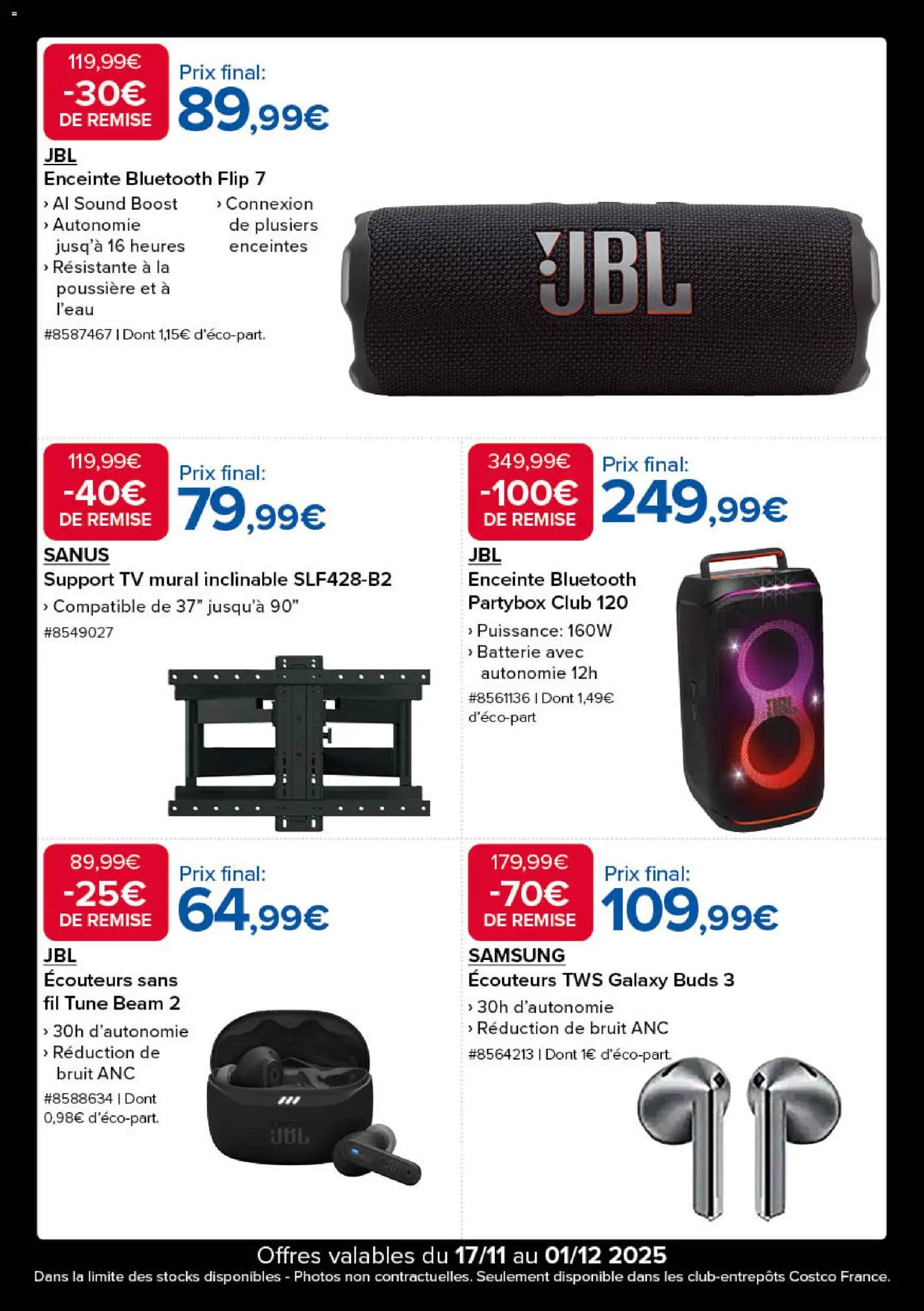 {H1} | Page: 7 | Produits: Écouteurs, Enceinte, Enceinte bluetooth, Batterie