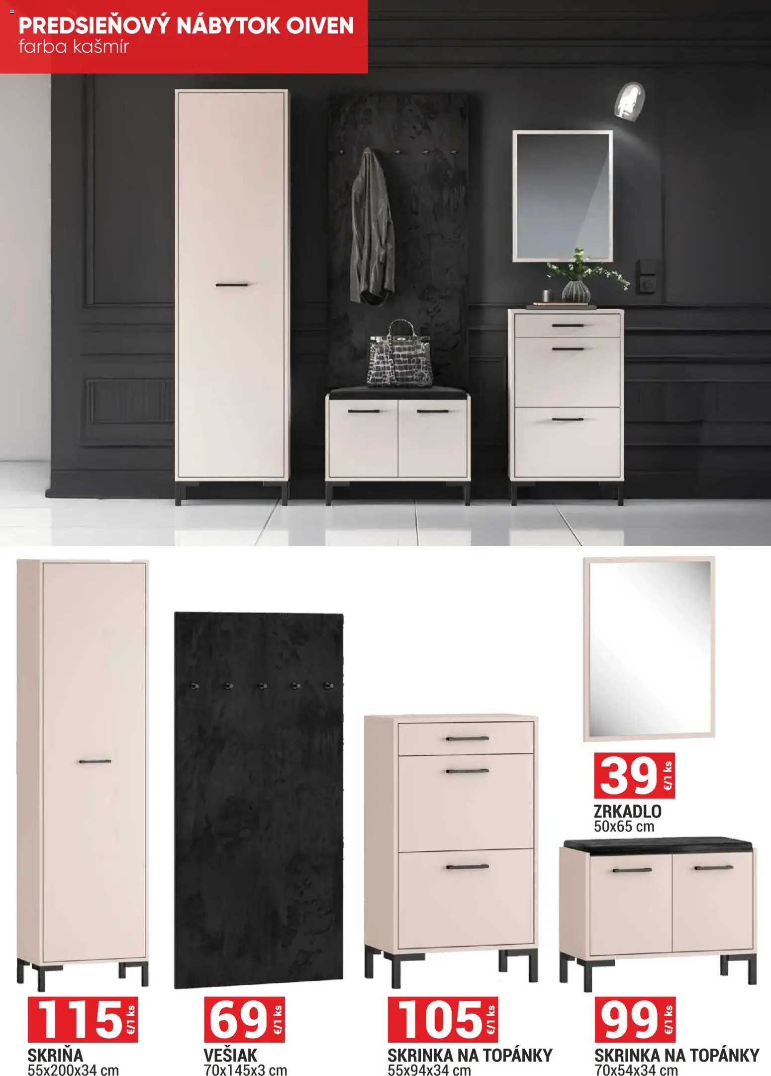 Nové Merkury Market akcie – leták je platný od 02.01.2026 | Strana: 33 | Produkty: Nábytok, Skriňa, Predsieňový nábytok, Zrkadlo