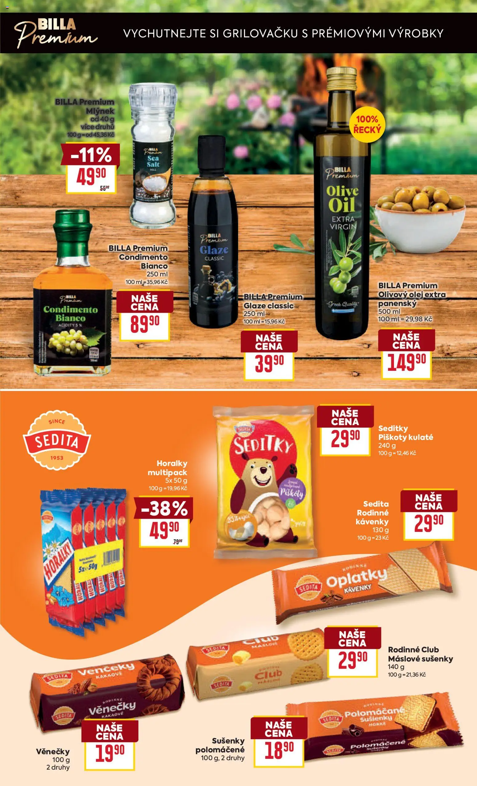 Billa leták - Grilování  od 07.04.2026 | Strana: 7 | Produkty: Olivový olej, Olej, Piškoty, Oplatky