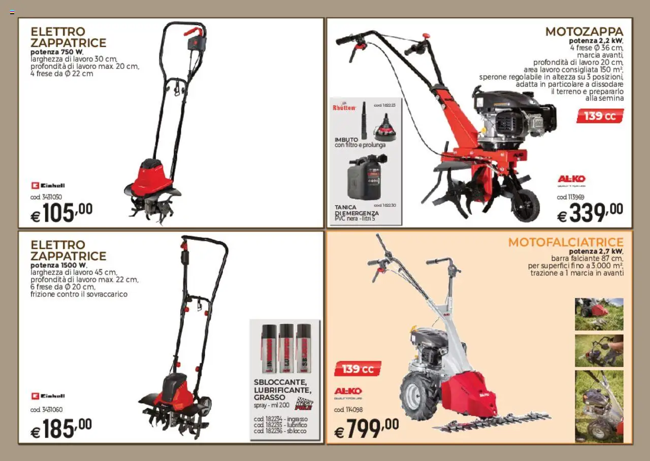 Volantino Brico OK del 03.03.2025 | Pagina: 9 | Prodotti: Motozappa, Tanica, Imbuto