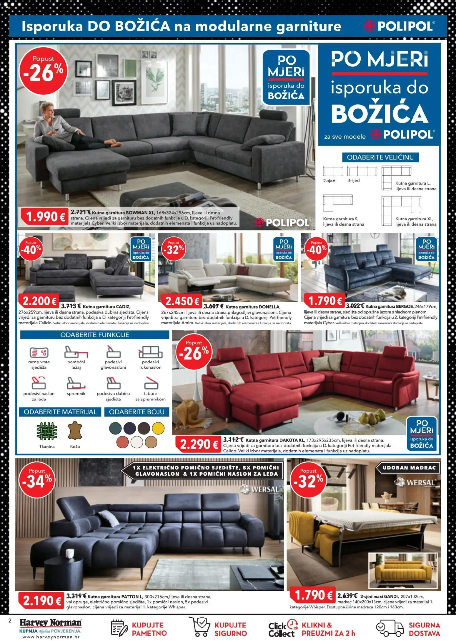 Harvey Norman katalog | vrijedi od 04.11.2025 | Stranica: 2 | Proizvodi: Madrac, Tabure, Kutna garnitura