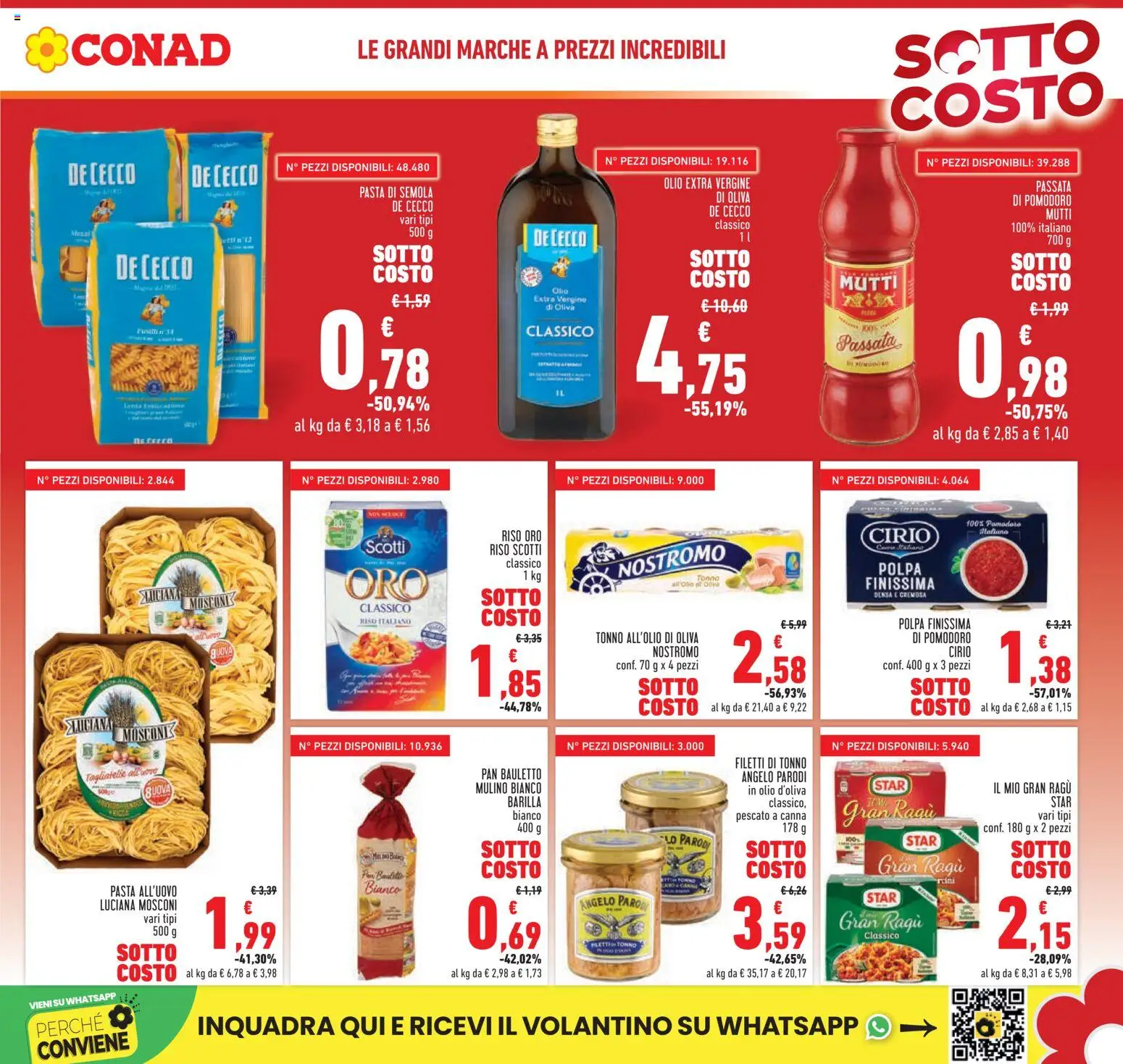 Volantino Conad del 29.01.2026 | Pagina: 3 | Prodotti: Pasta, Ragú, Tonno, Mutti