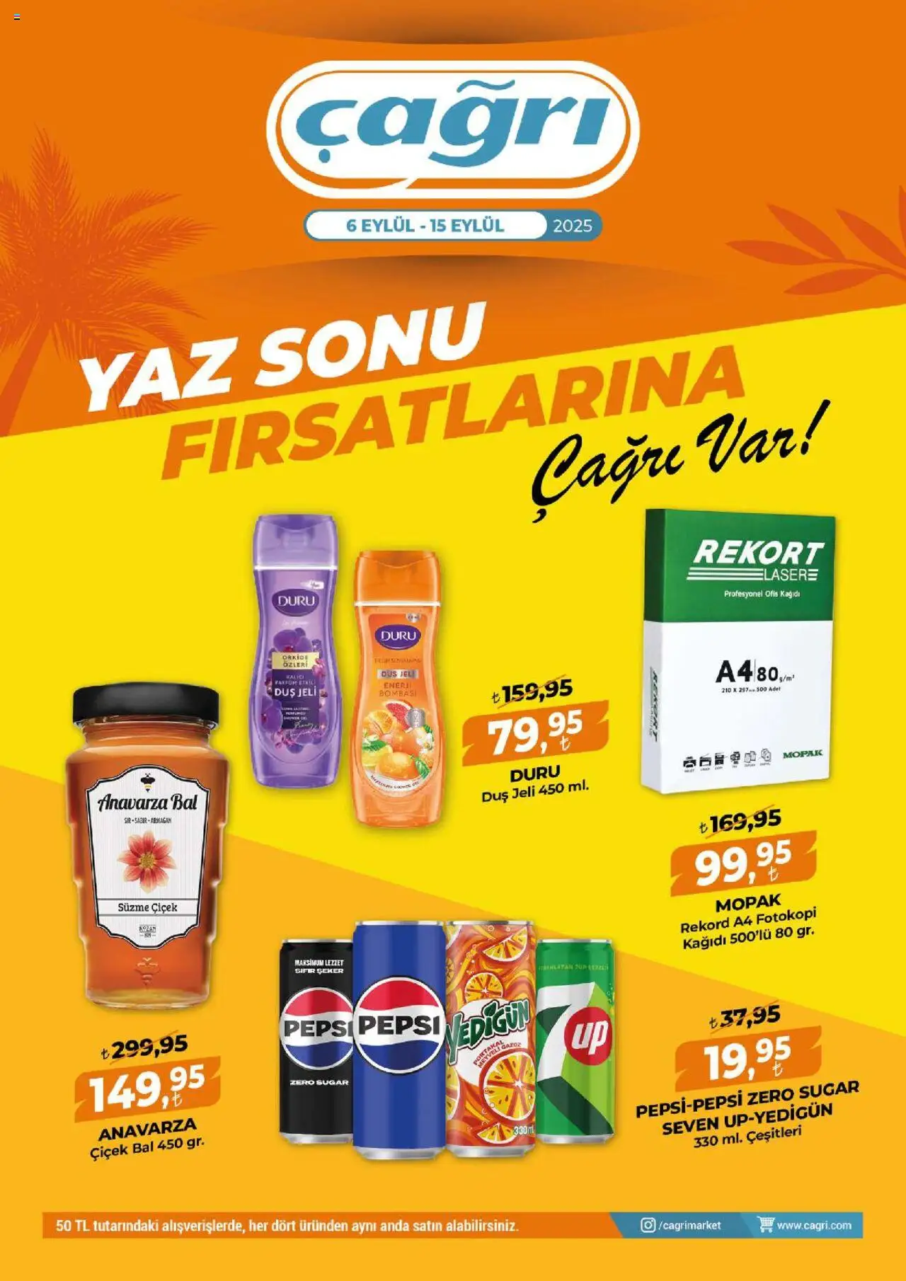 Çağrı Market Güncel Katalog - 06.09.2025 tarihinden itibaren geçerlidir | Sayfa: 1 | Ürünler: Duş, Duş jeli, Şeker