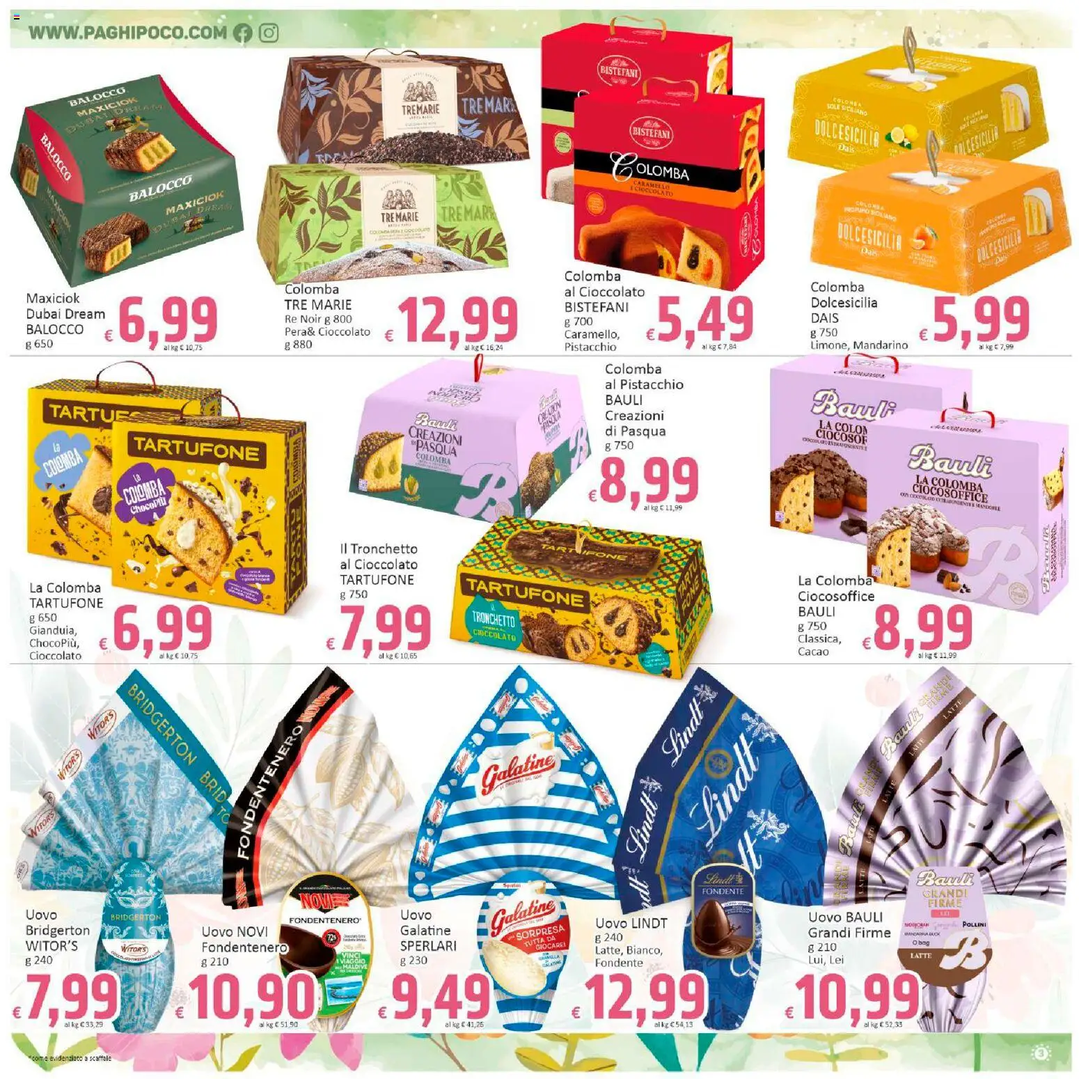 Volantino Paghi Poco del 13.03.2026 | Pagina: 3 | Prodotti: Cioccolato, Latte, Scaffale, Cacao