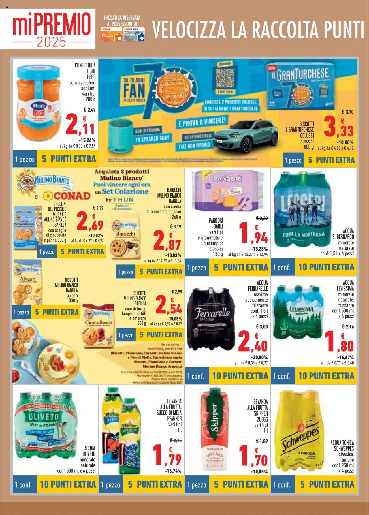 Volantino Conad del 09.10.2025 | Pagina: 6 | Prodotti: Succo, Biscotti, Frutta, Ferrarelle