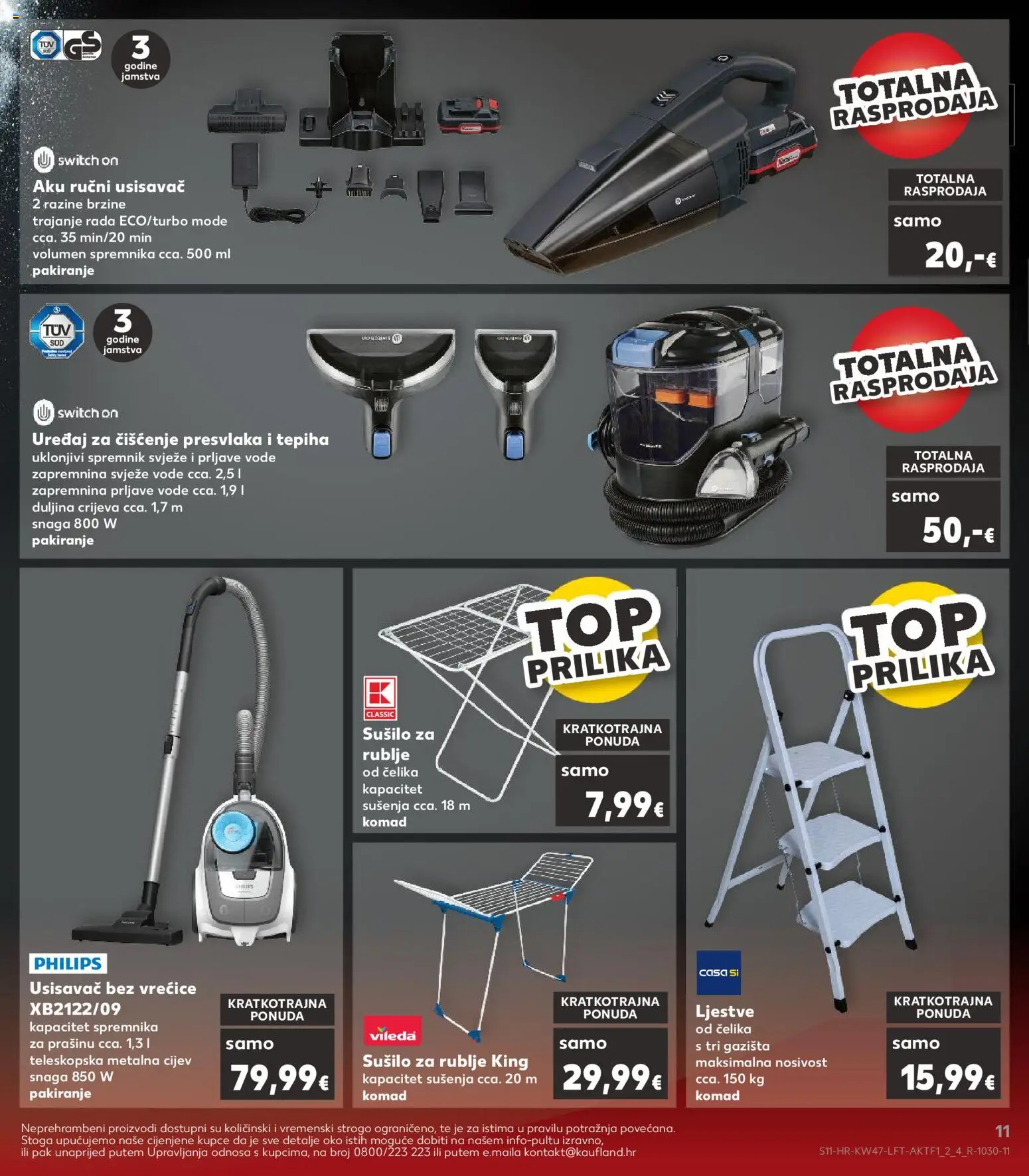 Kaufland katalog | vrijedi od 19.11.2025 | Stranica: 11 | Proizvodi: Usisavač, Ljestve, Sušilo za rublje, Vileda
