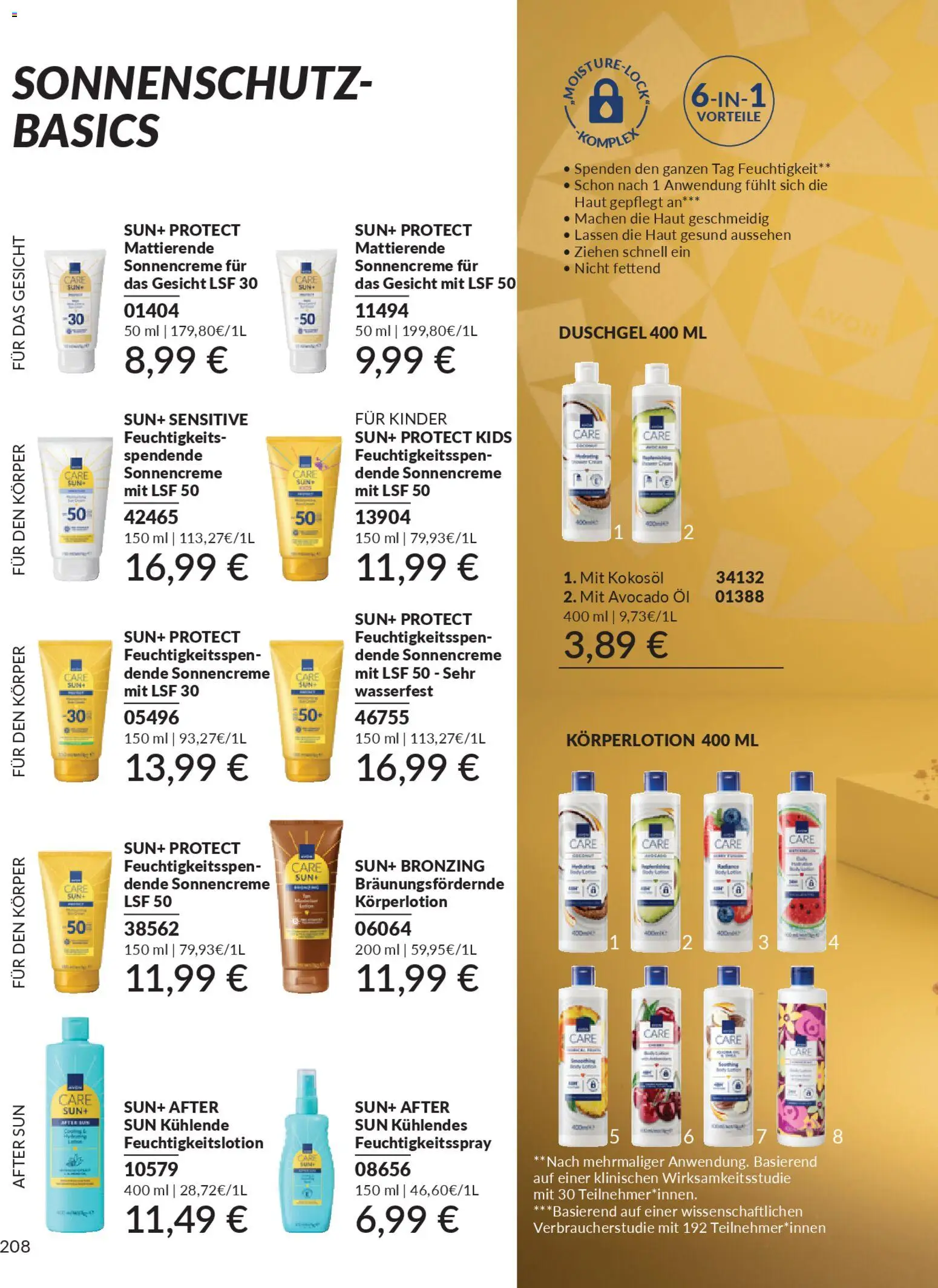 AVON Katalog Dezember 2025 – gültig ab 01.12.2025 | Seite: 210 | Produkte: Öl, Sonnencreme, Avocado, Körperlotion