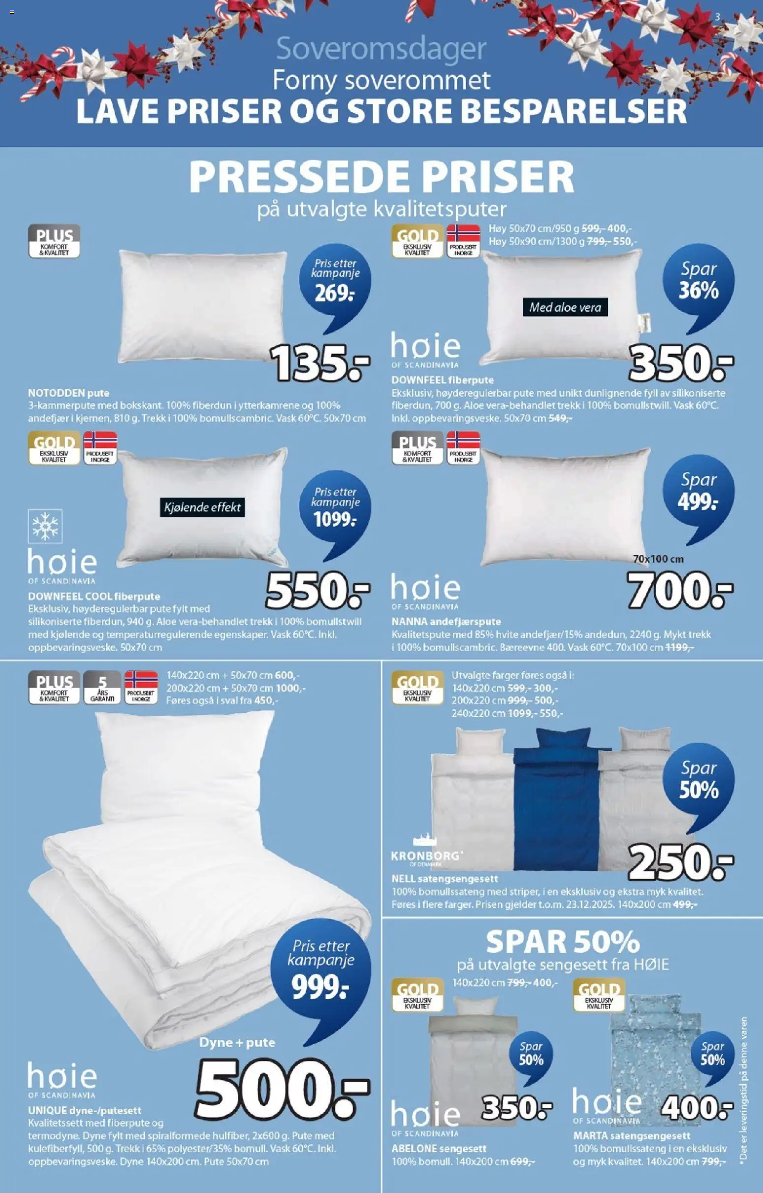 {H1} | Side: 3 | Produkter: Dyne, Vask, Pute, Gâteaux secs